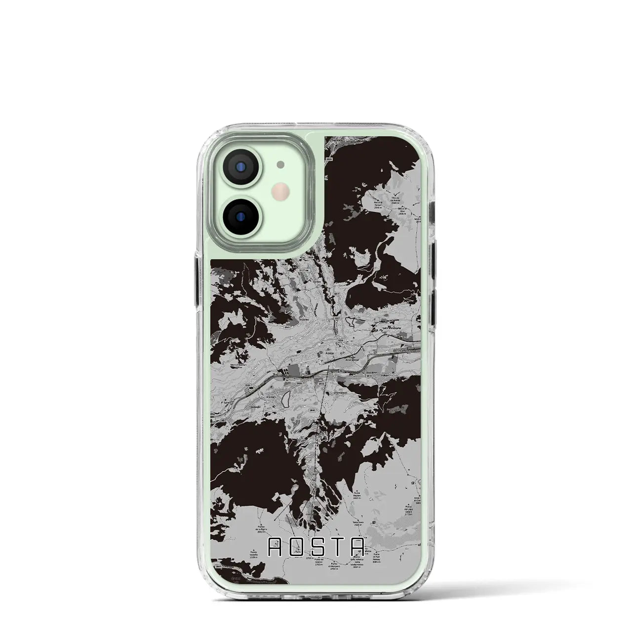 【アオスタ(イタリア)】地図柄iPhoneケース(MagSafeタイプ)