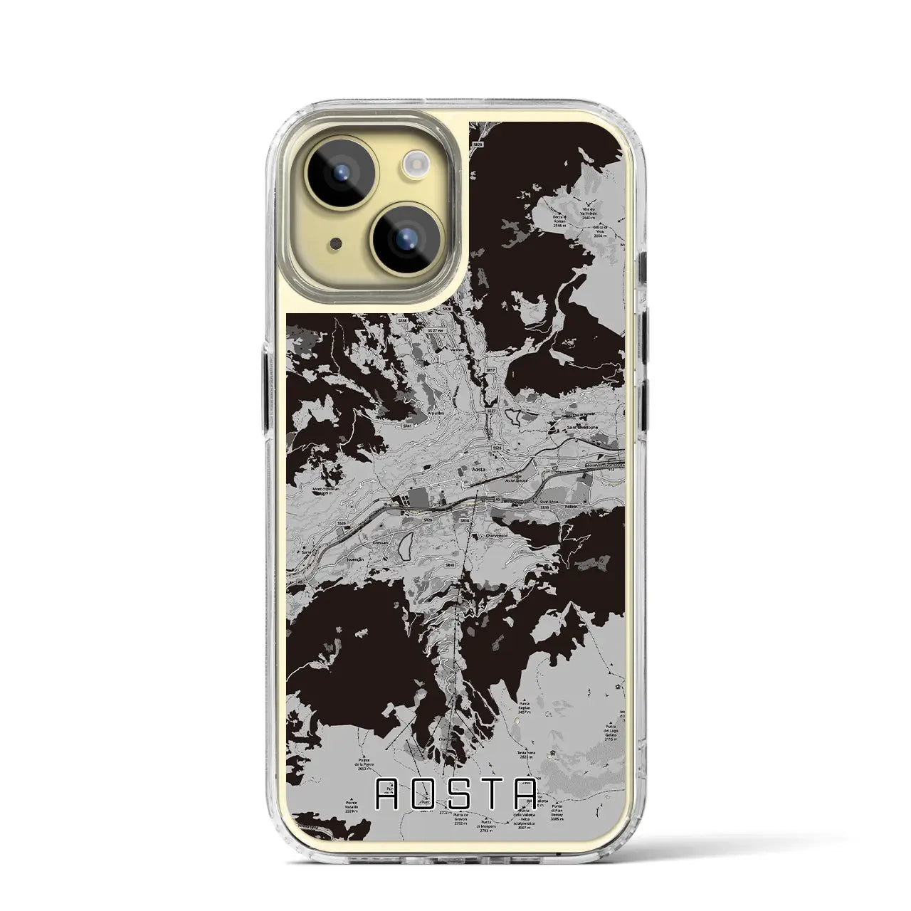 【アオスタ(イタリア)】地図柄iPhoneケース(MagSafeタイプ)