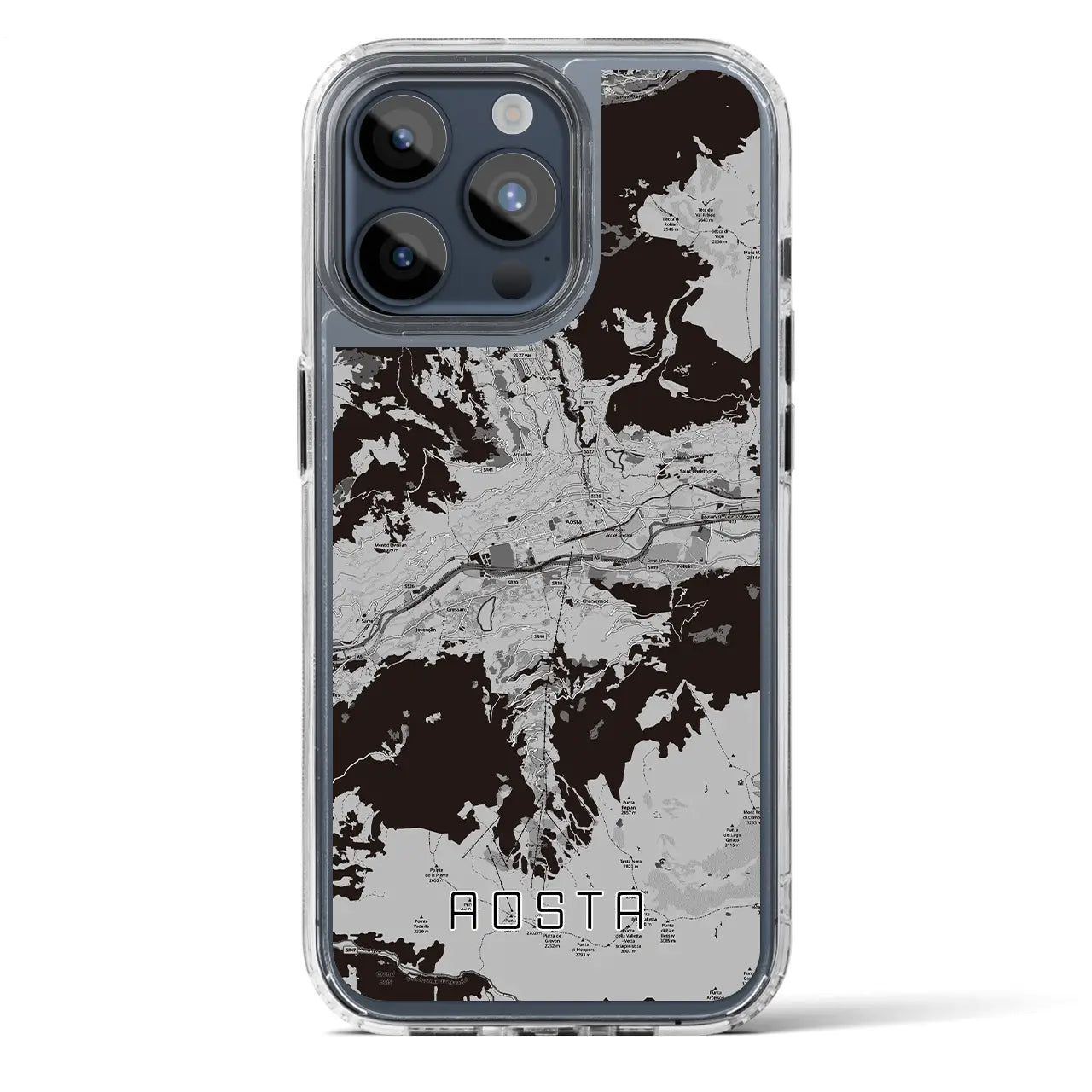 【アオスタ(イタリア)】地図柄iPhoneケース(MagSafeタイプ)
