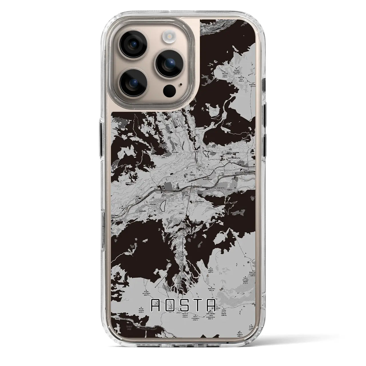【アオスタ(イタリア)】地図柄iPhoneケース(MagSafeタイプ)