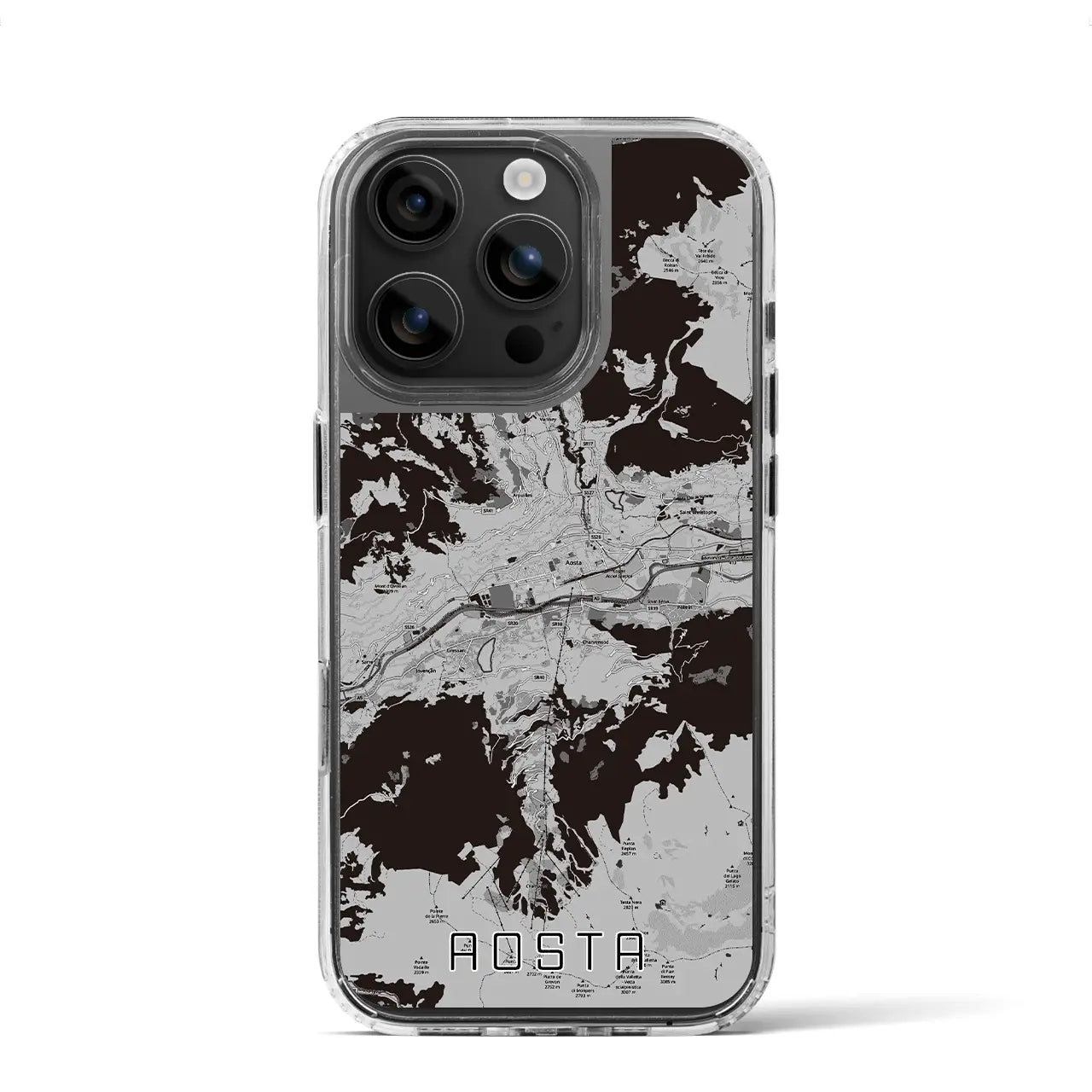【アオスタ(イタリア)】地図柄iPhoneケース(MagSafeタイプ)