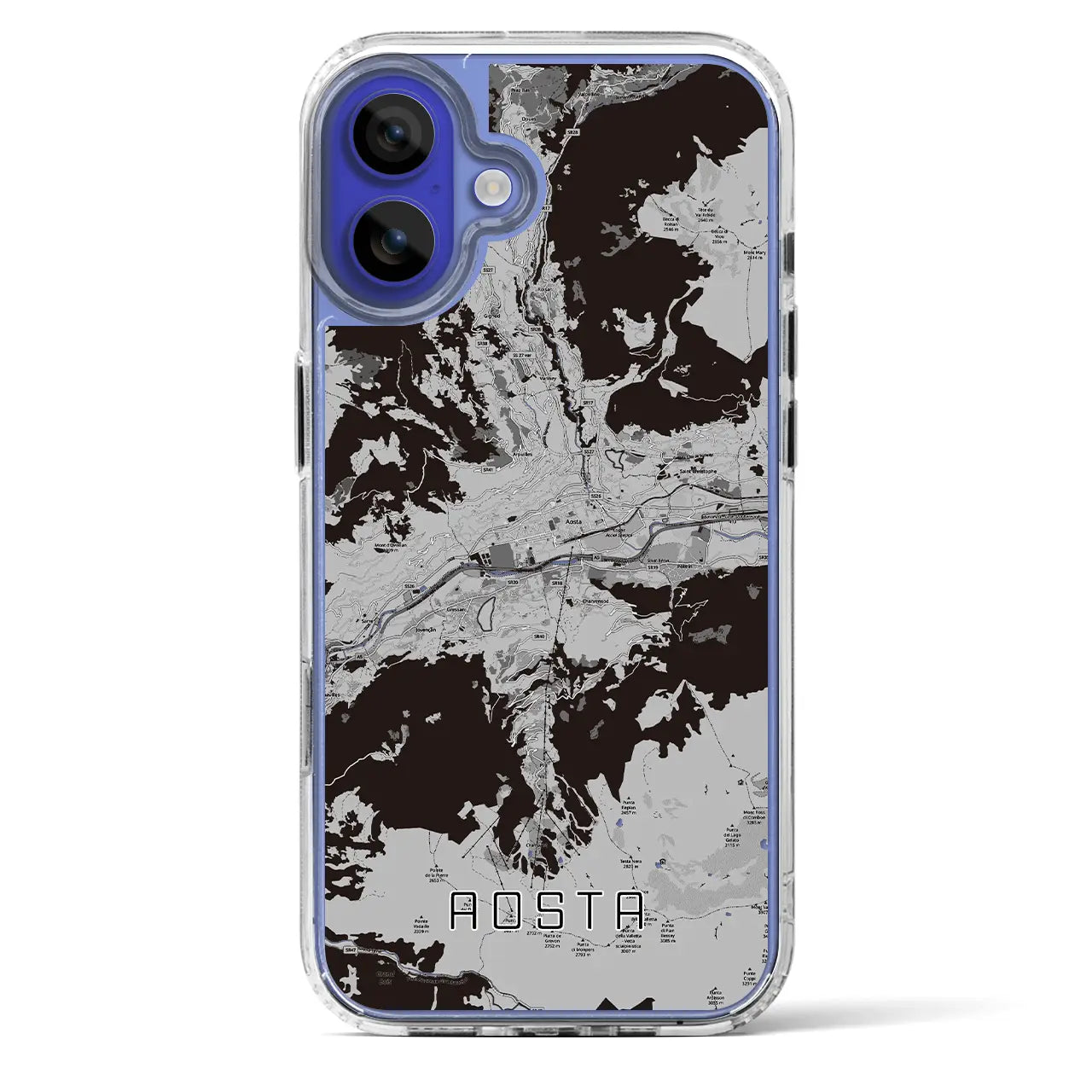 【アオスタ(イタリア)】地図柄iPhoneケース(MagSafeタイプ)