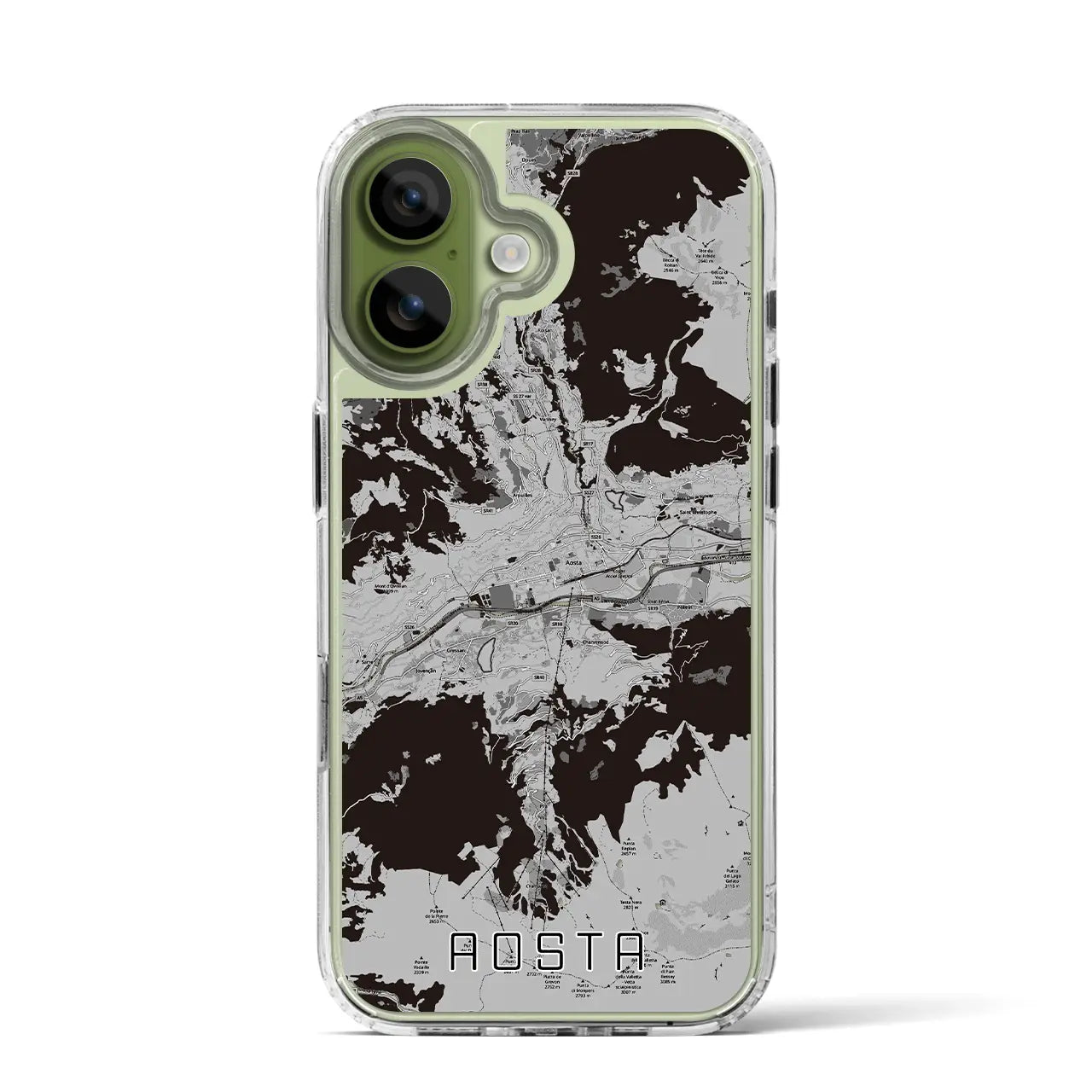 【アオスタ(イタリア)】地図柄iPhoneケース(MagSafeタイプ)