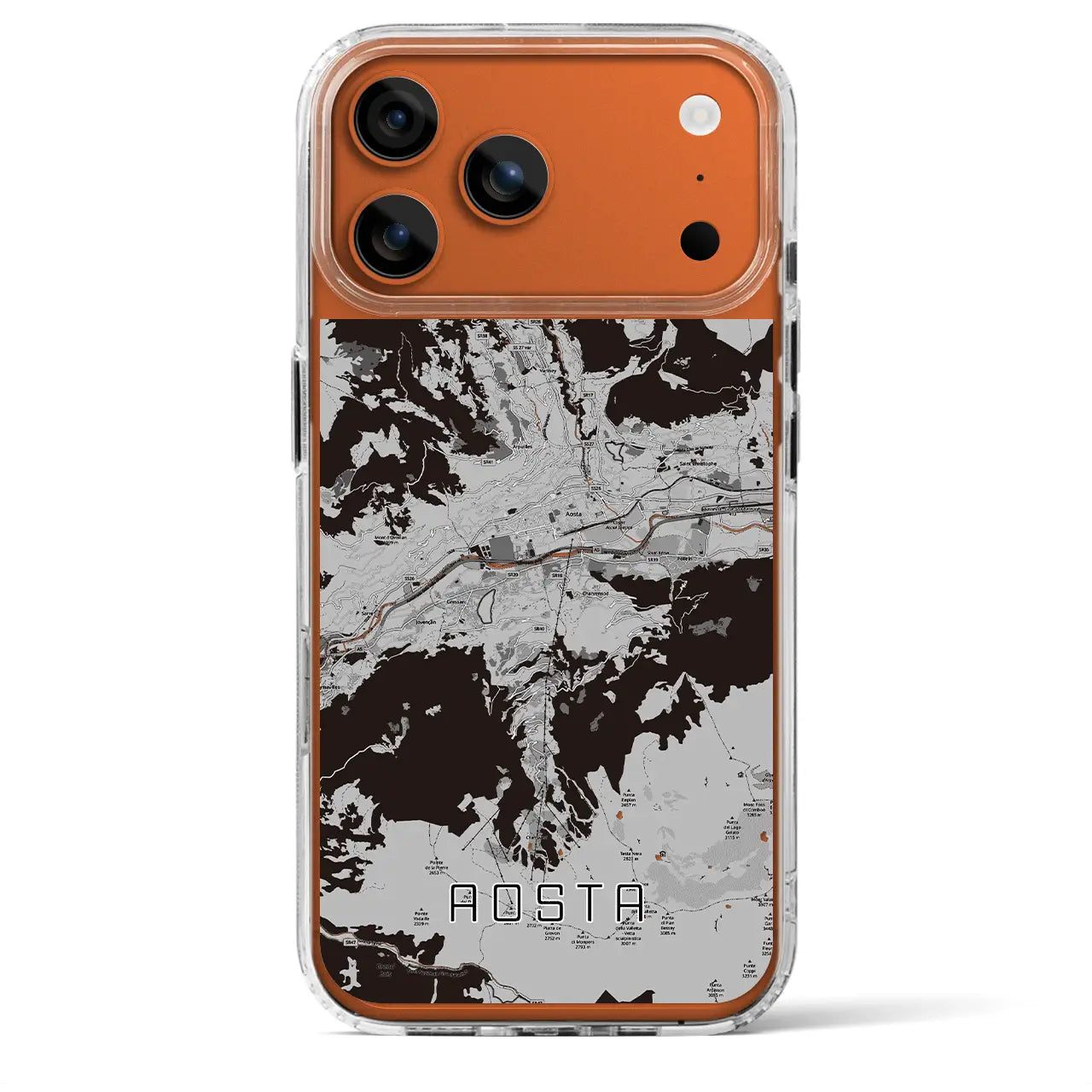 【アオスタ(イタリア)】地図柄iPhoneケース(MagSafeタイプ)