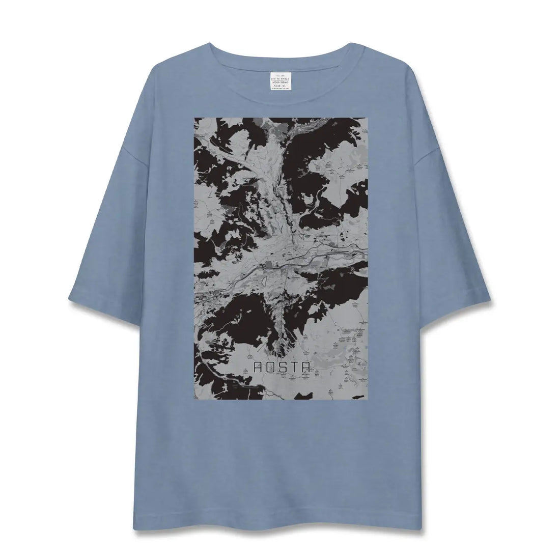 【アオスタ(イタリア)】地図柄ビッグシルエットTシャツ