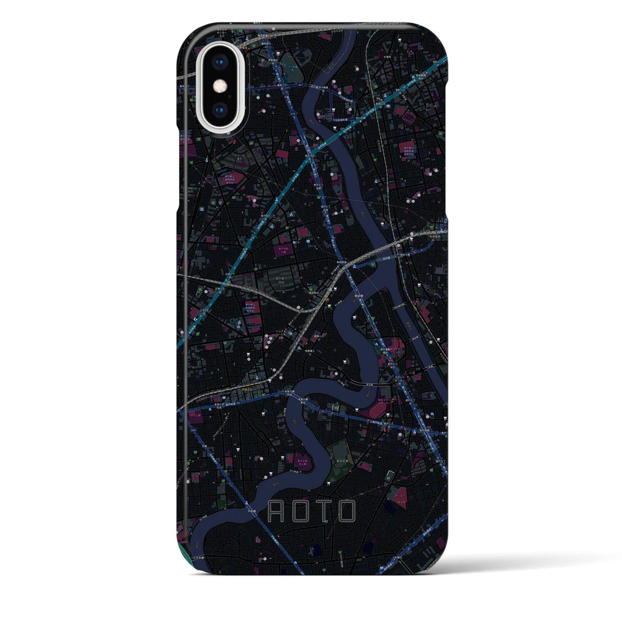 【青砥(東京都)】地図柄iPhoneケース(バックカバータイプ)