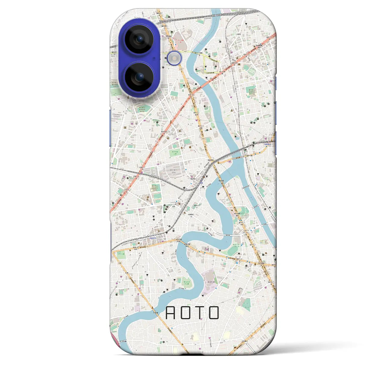 【青砥(東京都)】地図柄iPhoneケース(バックカバータイプ)ブラック・iPhone 16 Pro Max 用