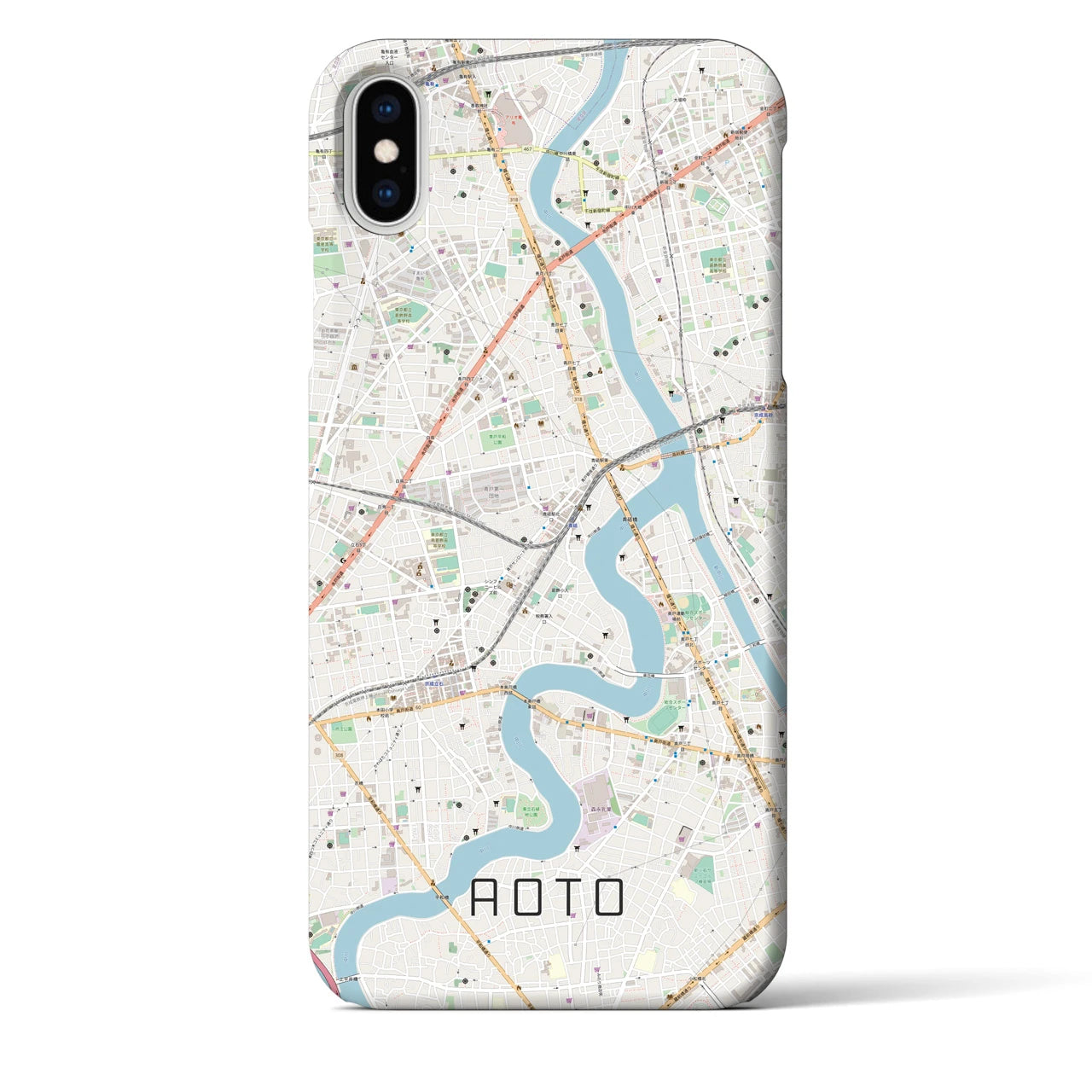 【青砥(東京都)】地図柄iPhoneケース(バックカバータイプ)