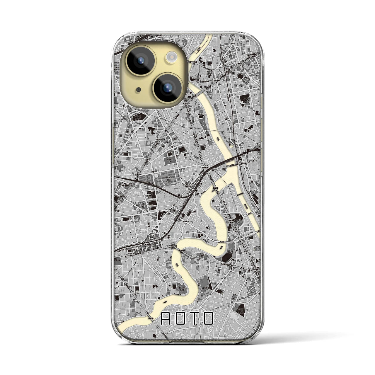 【青砥(東京都)】地図柄iPhoneケース(クリアタイプ)