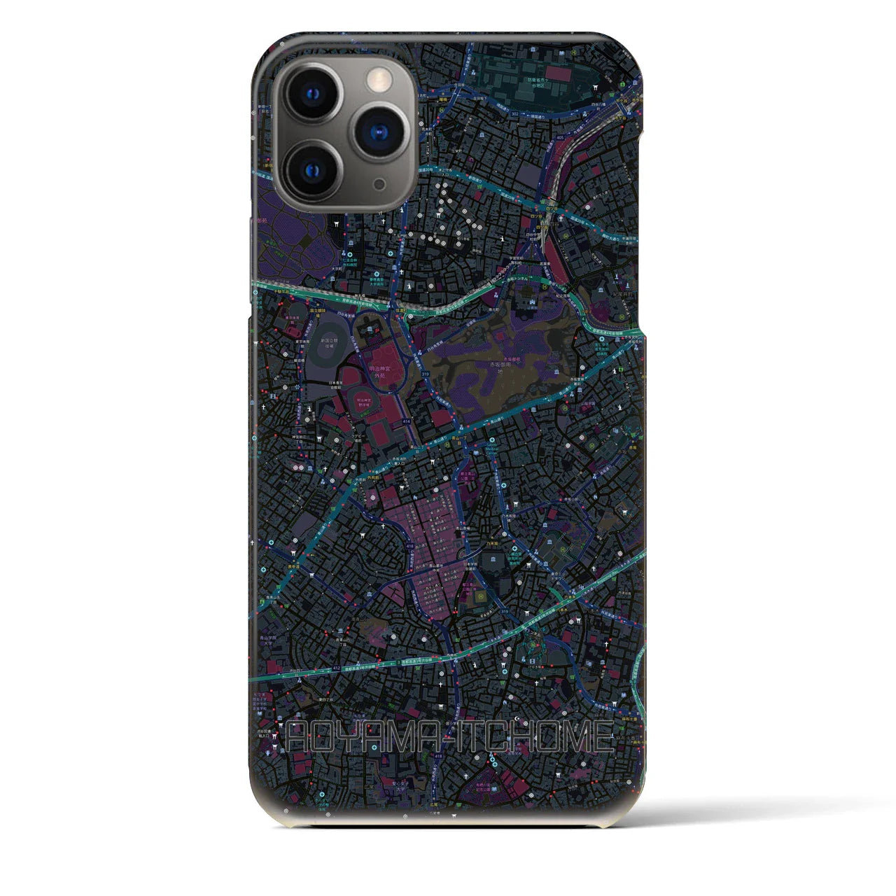 【青山一丁目(東京都)】地図柄iPhoneケース(バックカバータイプ)