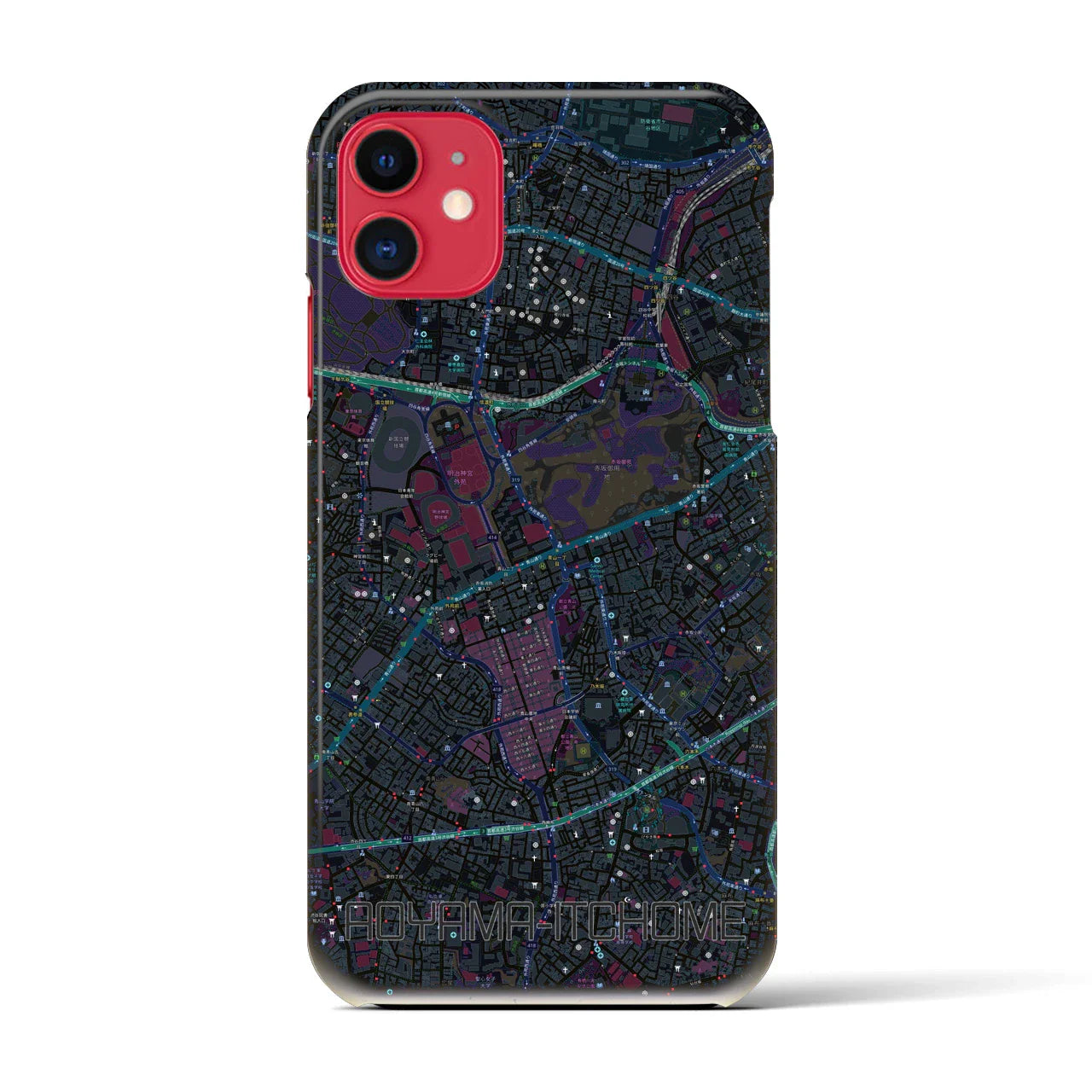 【青山一丁目(東京都)】地図柄iPhoneケース(バックカバータイプ)