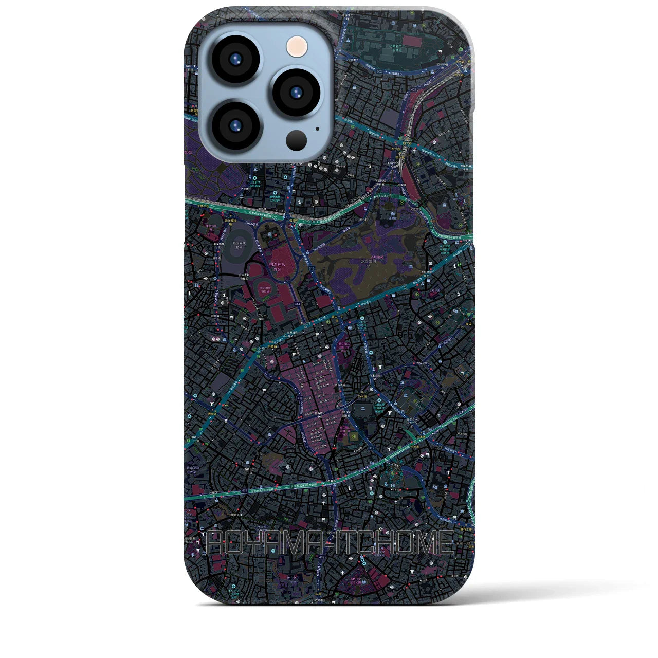 【青山一丁目(東京都)】地図柄iPhoneケース(バックカバータイプ)