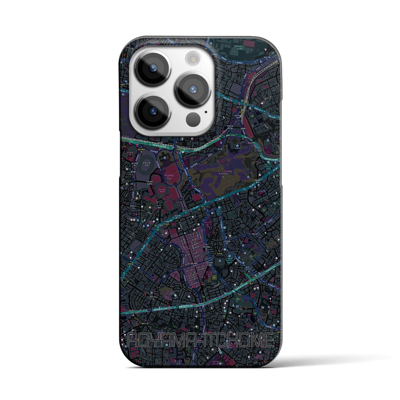 【青山一丁目(東京都)】地図柄iPhoneケース(バックカバータイプ)