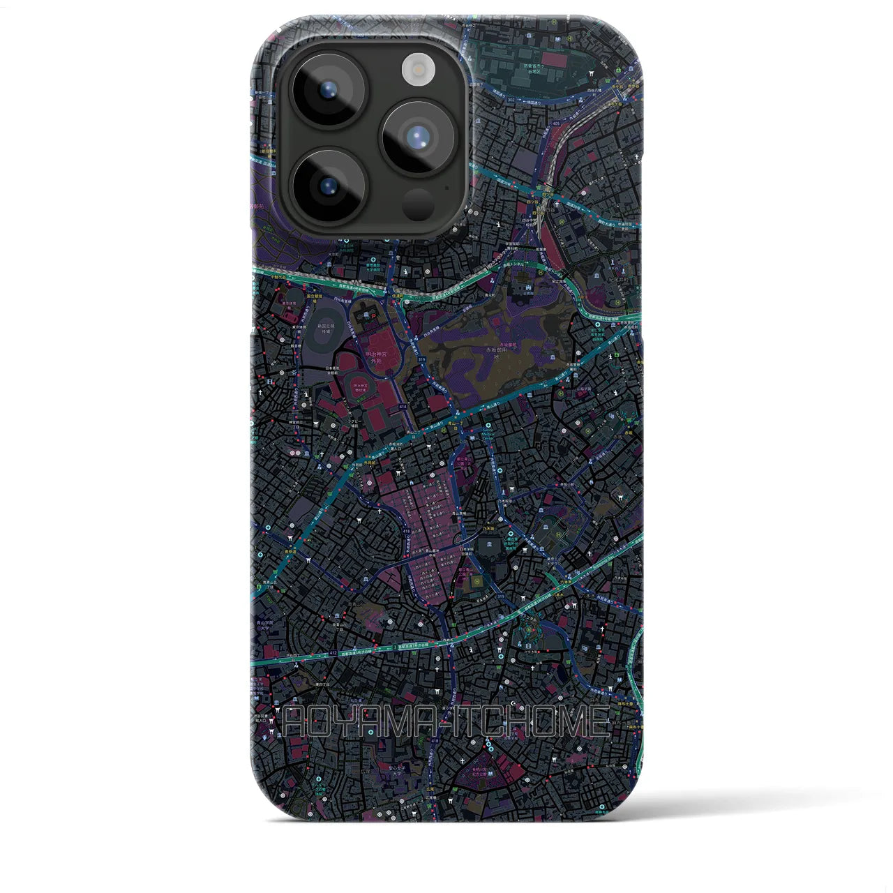 【青山一丁目(東京都)】地図柄iPhoneケース(バックカバータイプ)