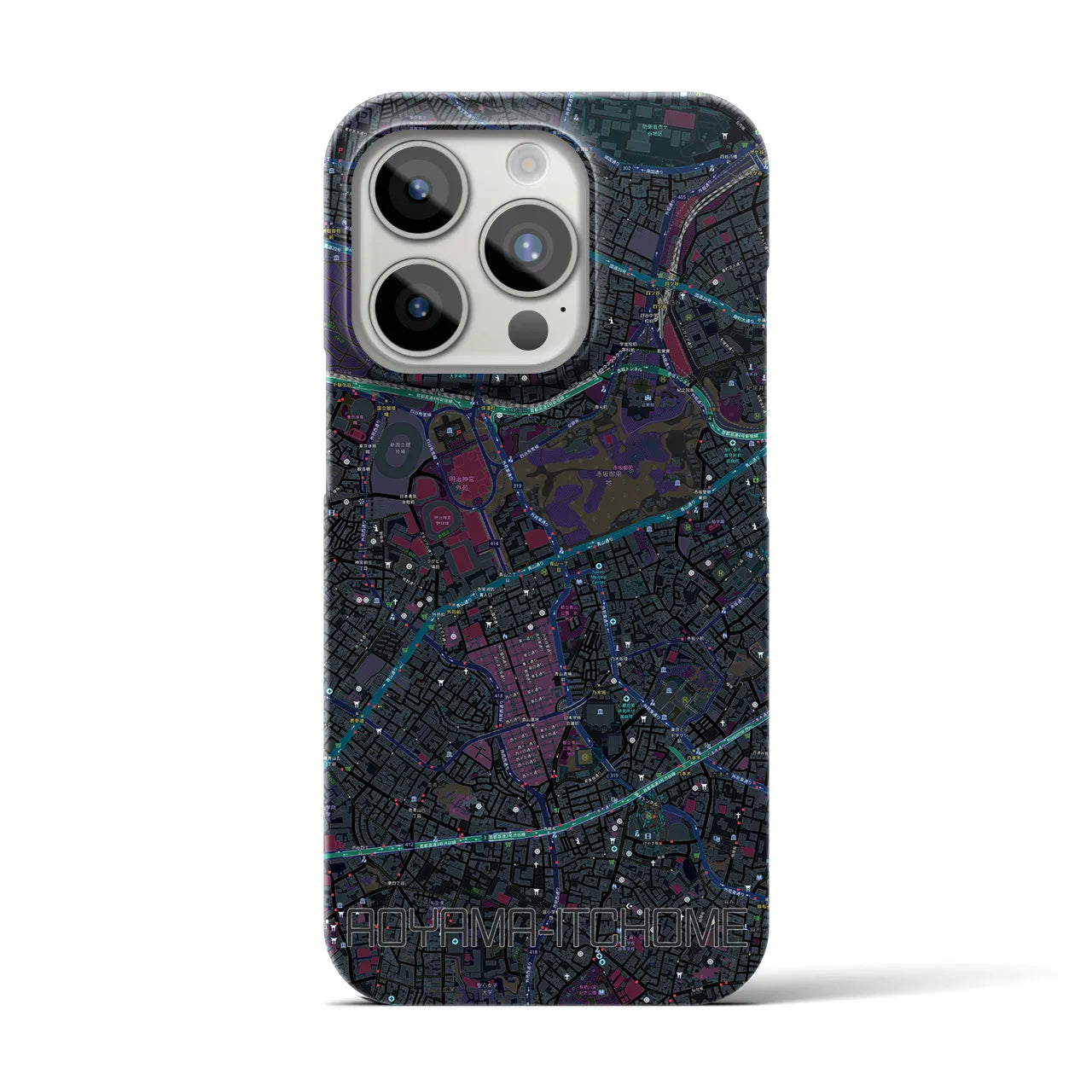 【青山一丁目(東京都)】地図柄iPhoneケース(バックカバータイプ)