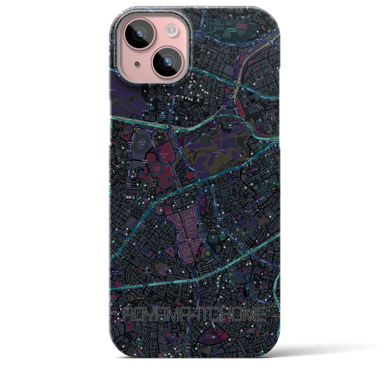 【青山一丁目(東京都)】地図柄iPhoneケース(バックカバータイプ)