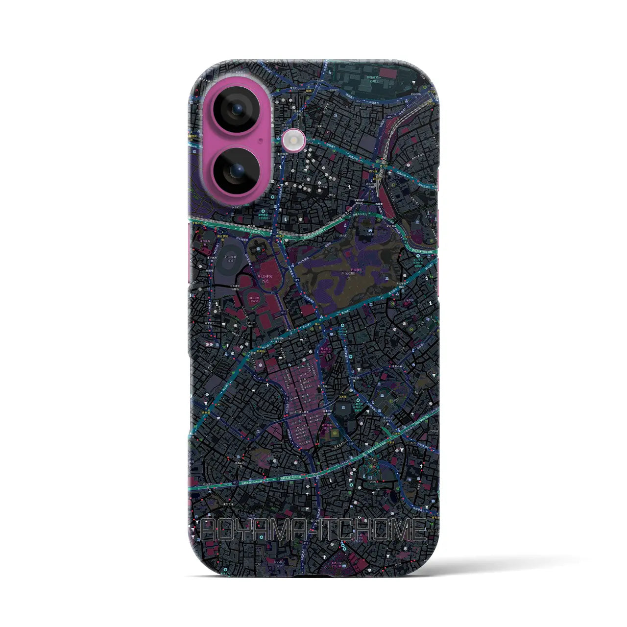 【青山一丁目(東京都)】地図柄iPhoneケース(バックカバータイプ)