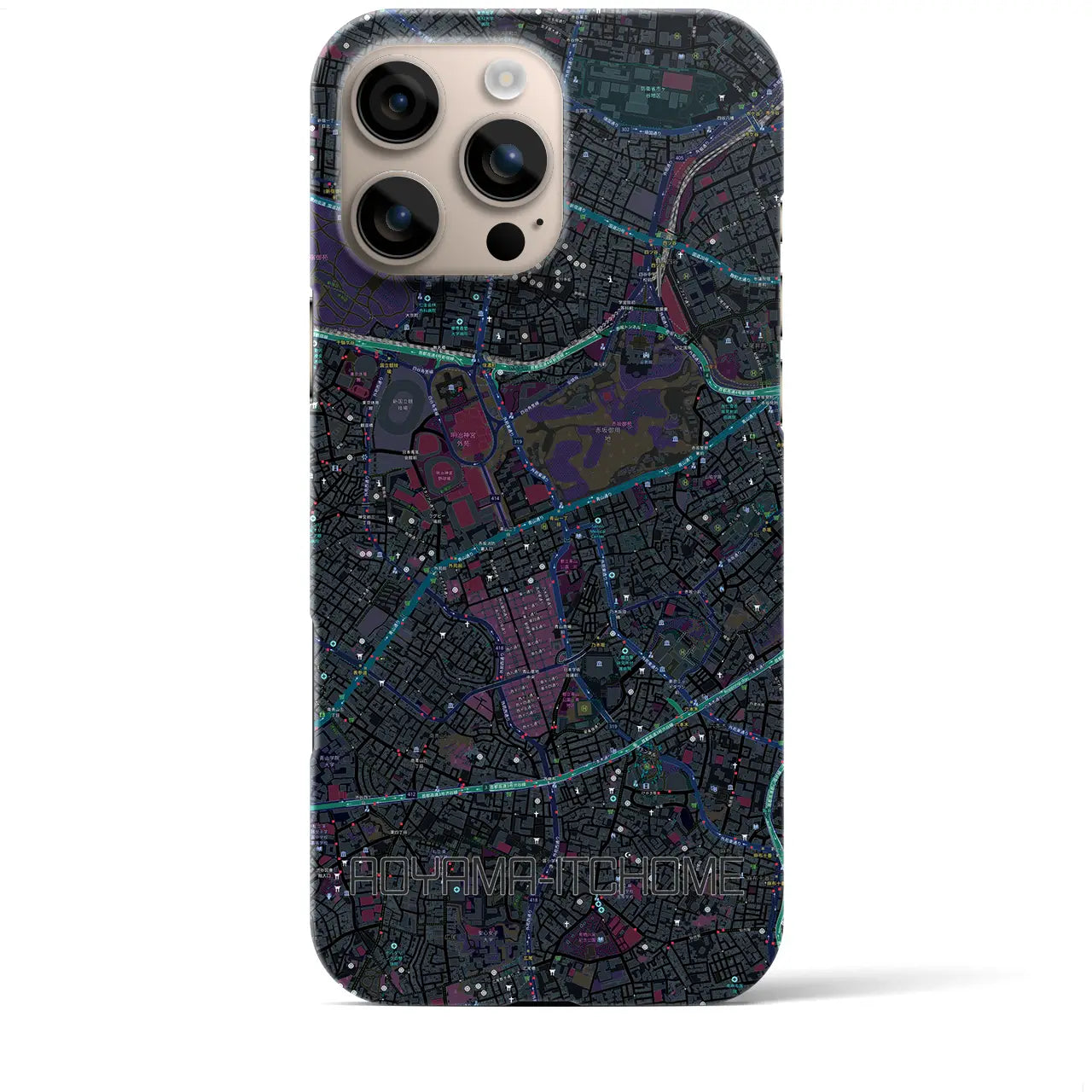 【青山一丁目(東京都)】地図柄iPhoneケース(バックカバータイプ)