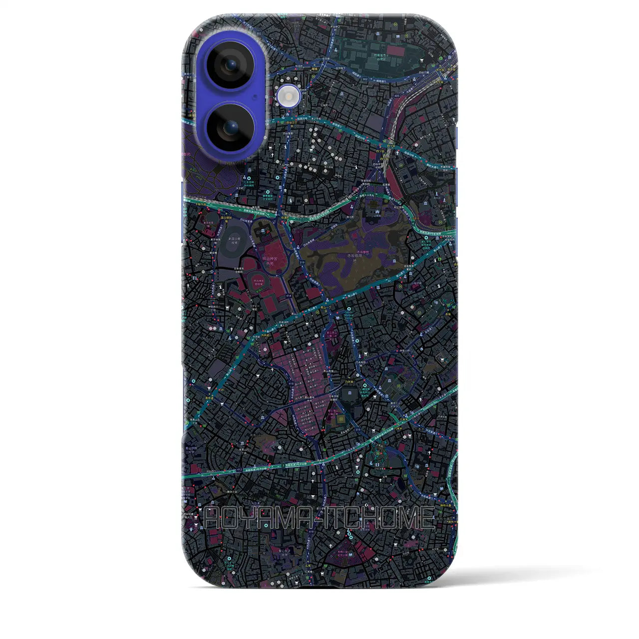 【青山一丁目(東京都)】地図柄iPhoneケース(バックカバータイプ)