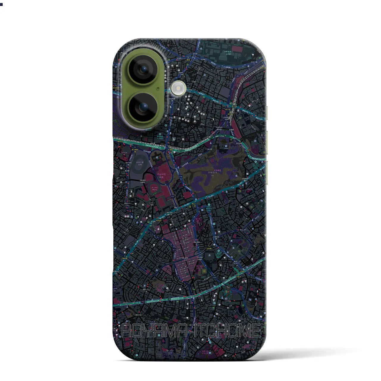 【青山一丁目(東京都)】地図柄iPhoneケース(バックカバータイプ)