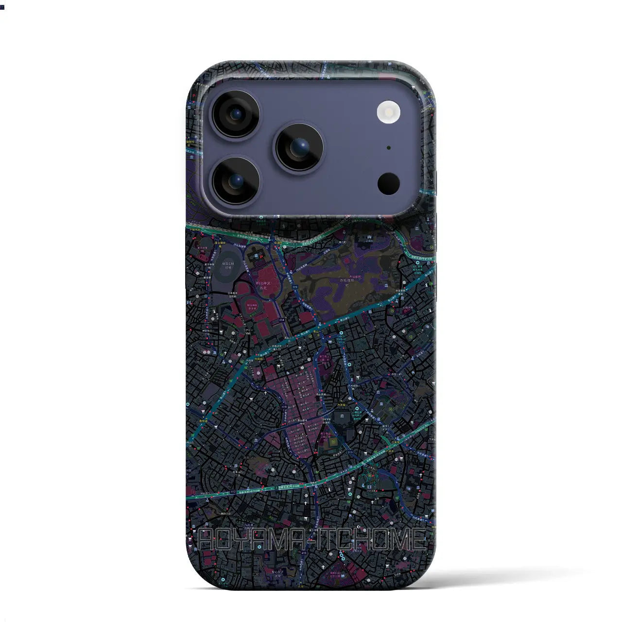 【青山一丁目(東京都)】地図柄iPhoneケース(バックカバータイプ)