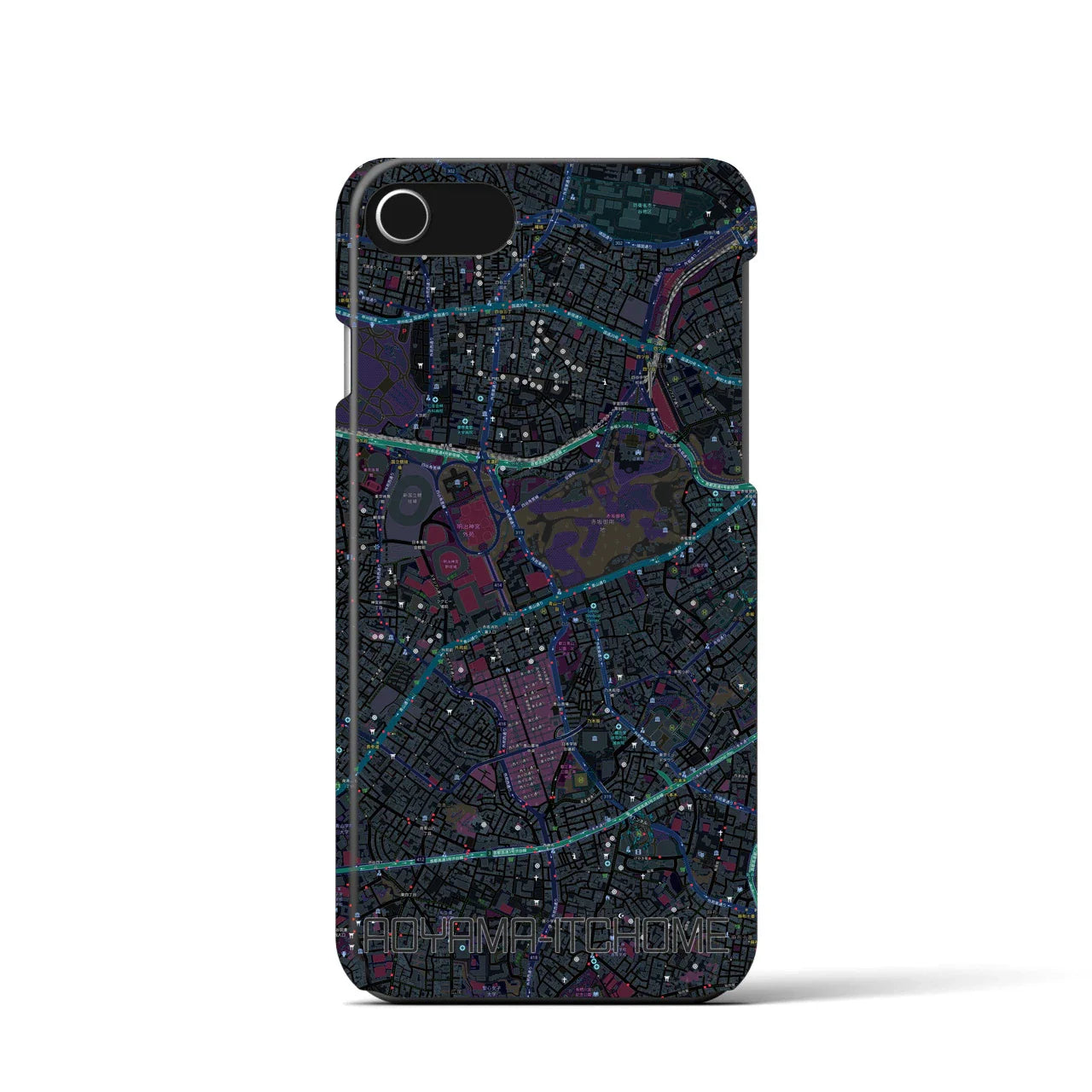 【青山一丁目(東京都)】地図柄iPhoneケース(バックカバータイプ)