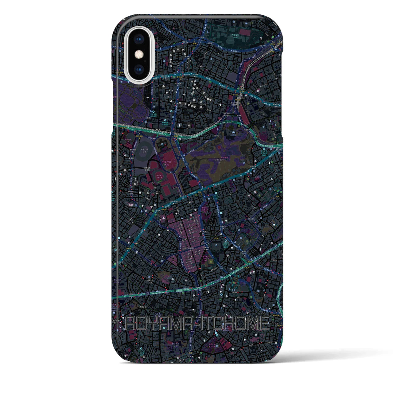 【青山一丁目(東京都)】地図柄iPhoneケース(バックカバータイプ)