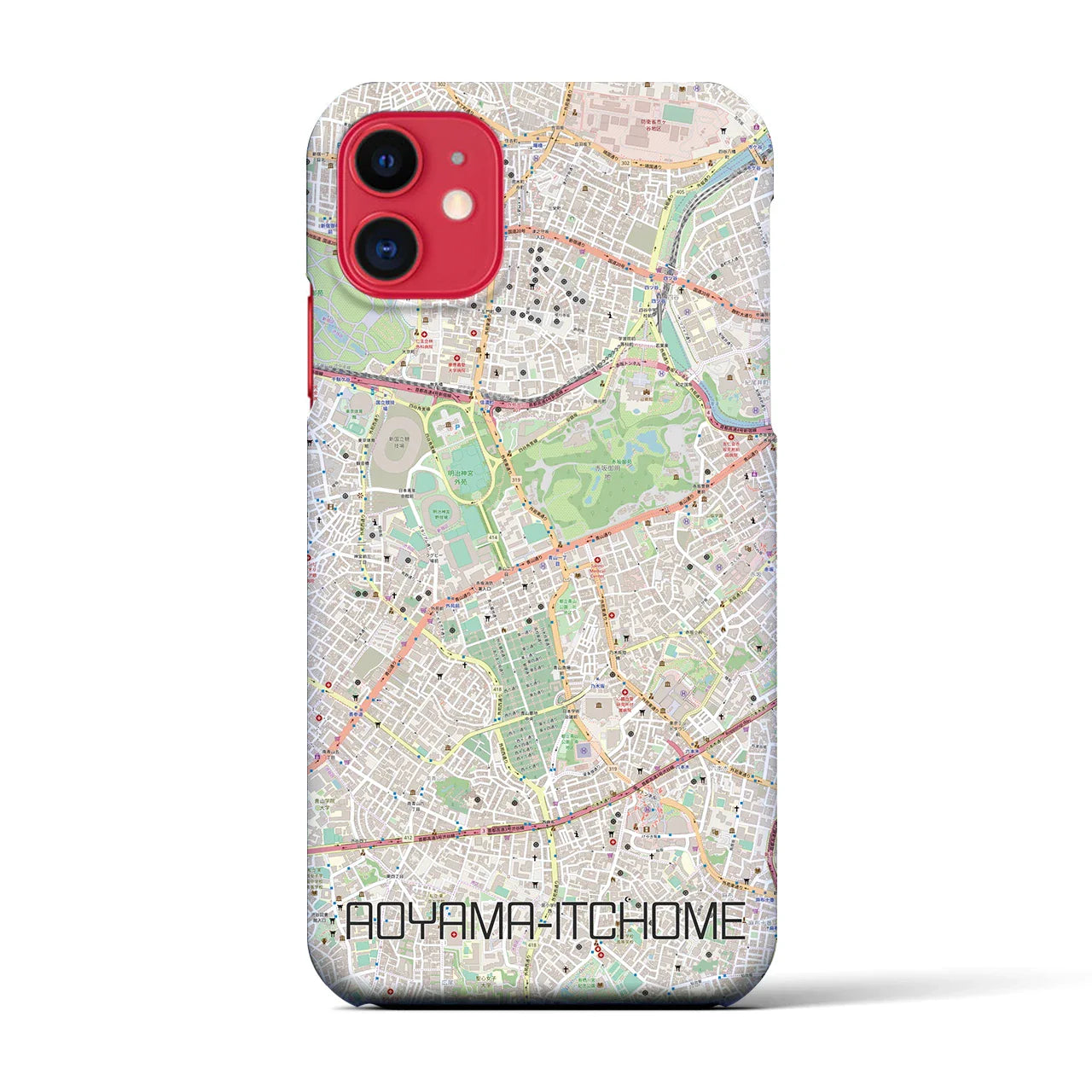 【青山一丁目(東京都)】地図柄iPhoneケース(バックカバータイプ)
