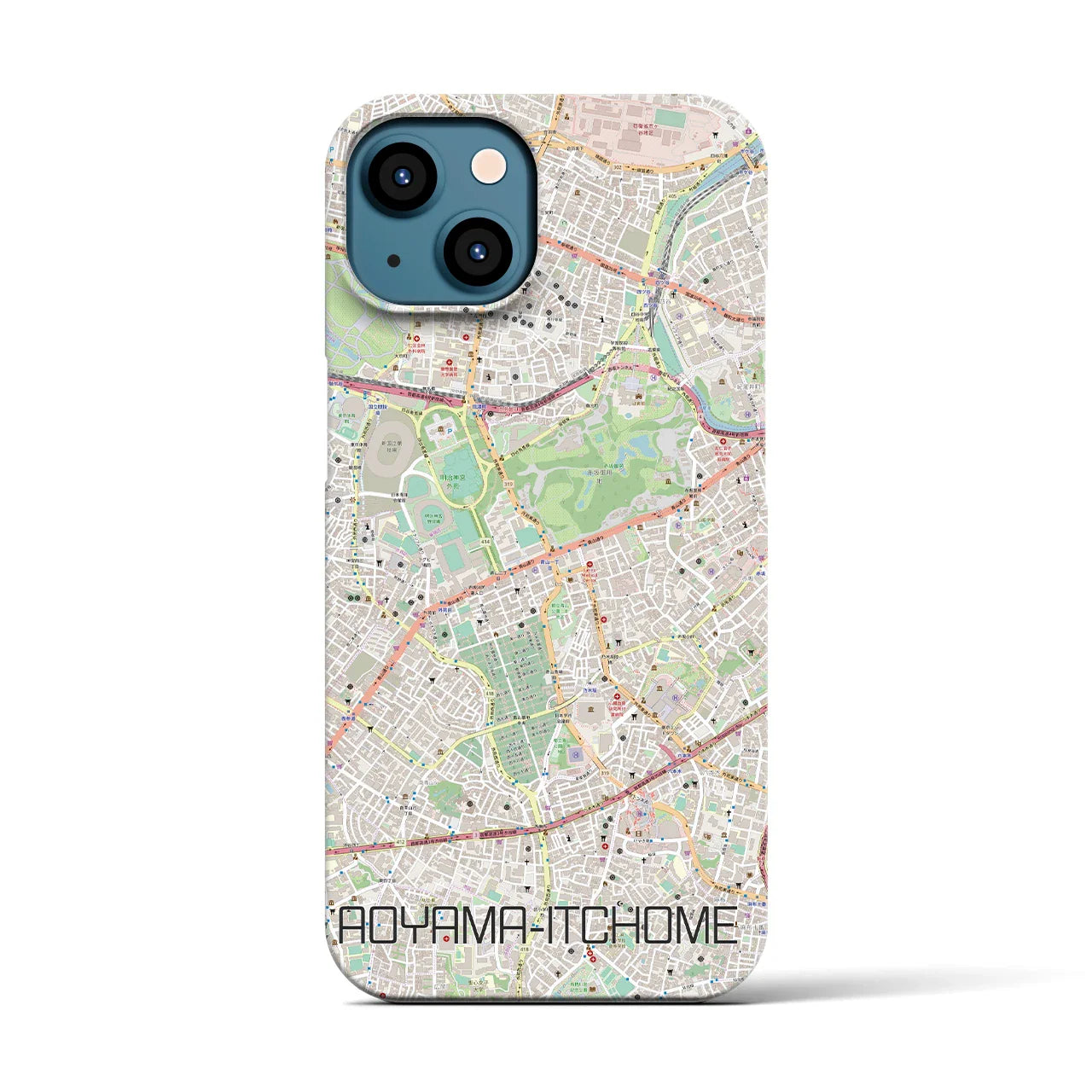 【青山一丁目(東京都)】地図柄iPhoneケース(バックカバータイプ)