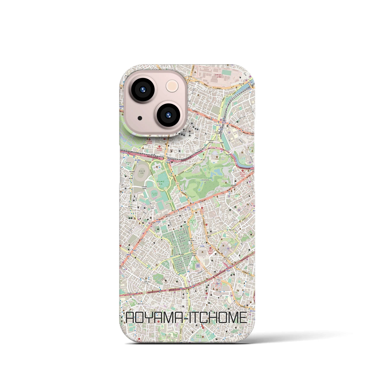 【青山一丁目(東京都)】地図柄iPhoneケース(バックカバータイプ)