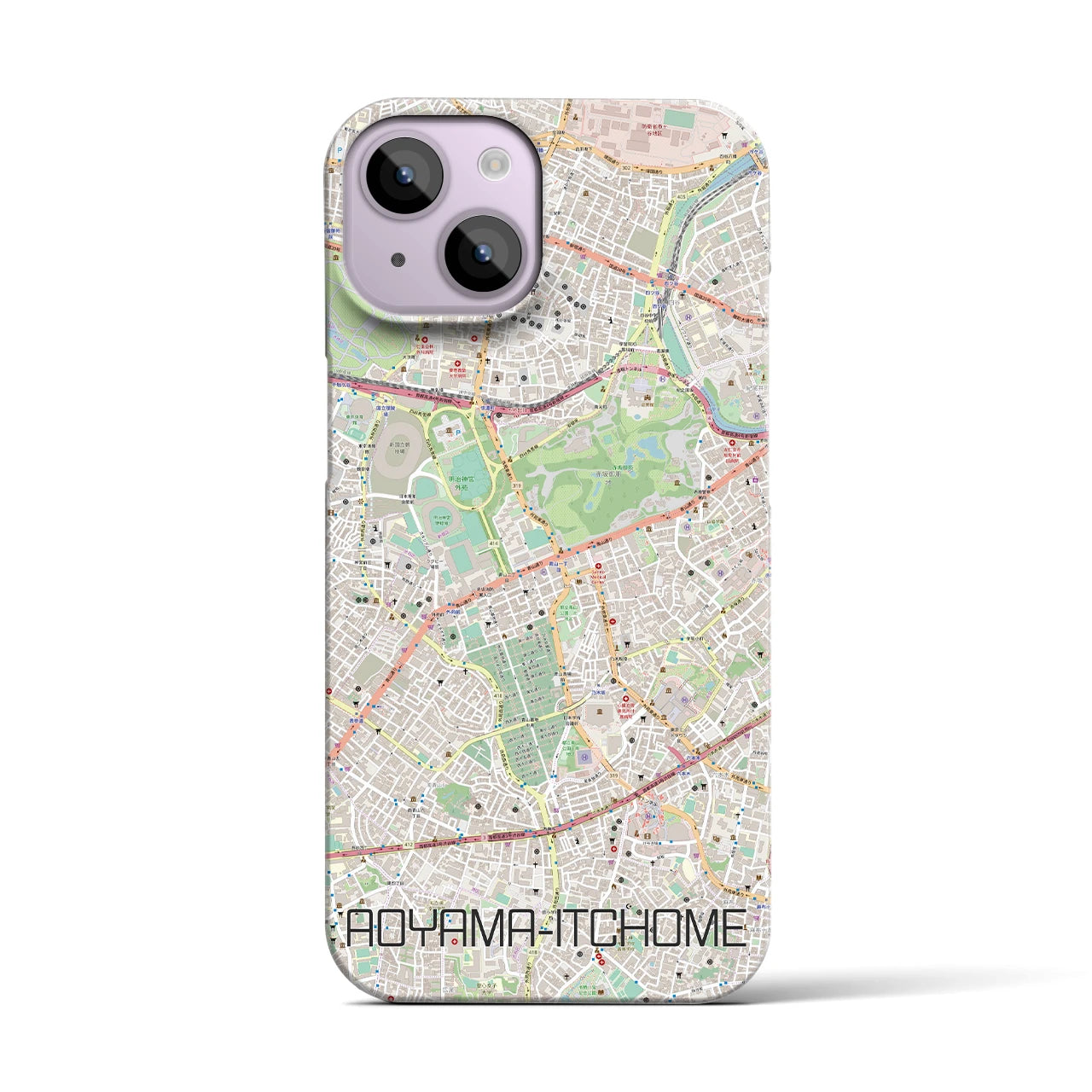 【青山一丁目(東京都)】地図柄iPhoneケース(バックカバータイプ)