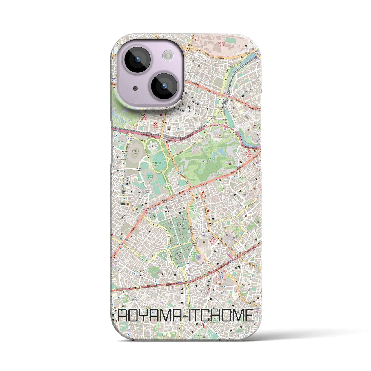 【青山一丁目(東京都)】地図柄iPhoneケース(バックカバータイプ)