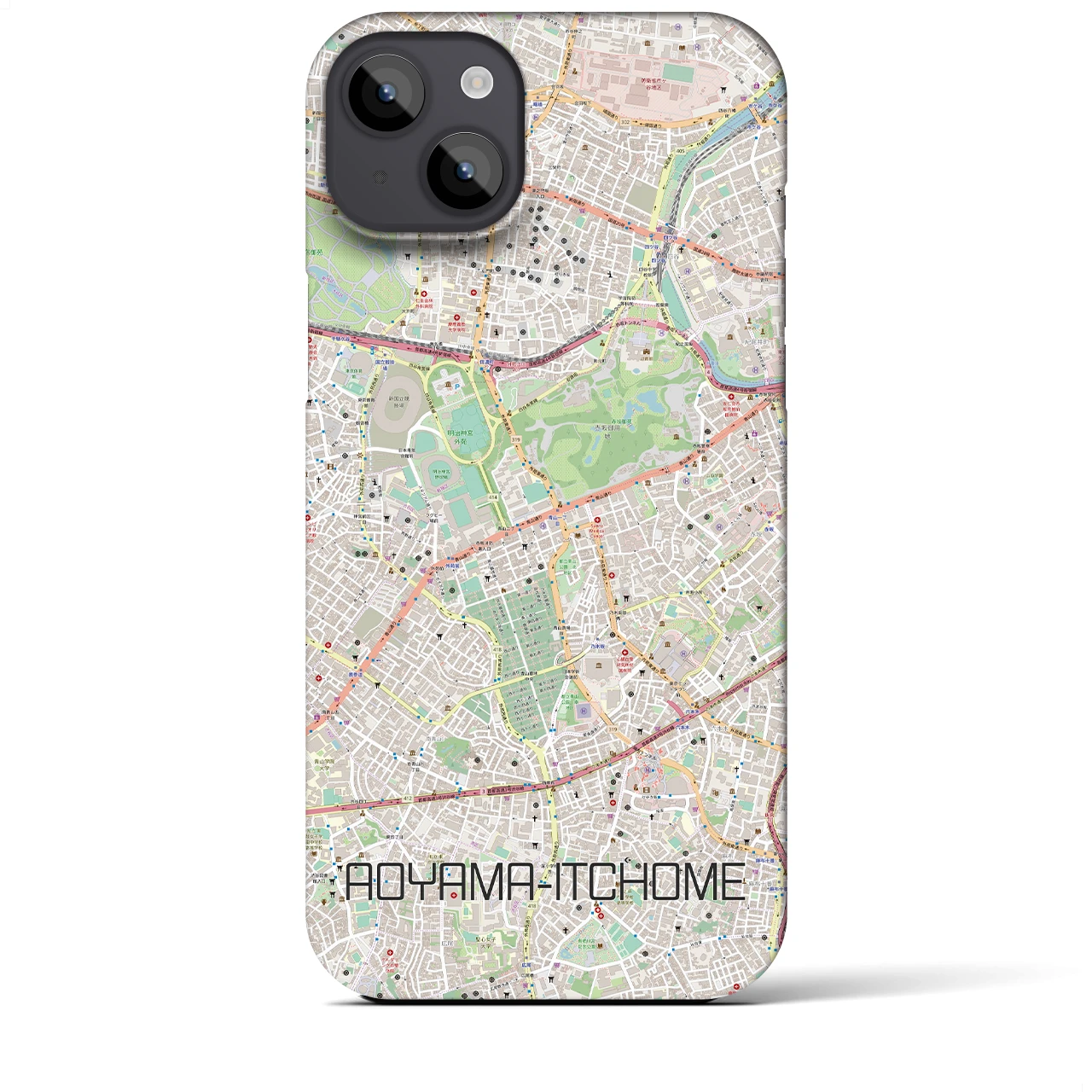 【青山一丁目(東京都)】地図柄iPhoneケース(バックカバータイプ)