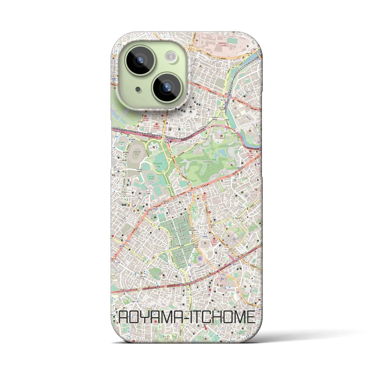 【青山一丁目(東京都)】地図柄iPhoneケース(バックカバータイプ)