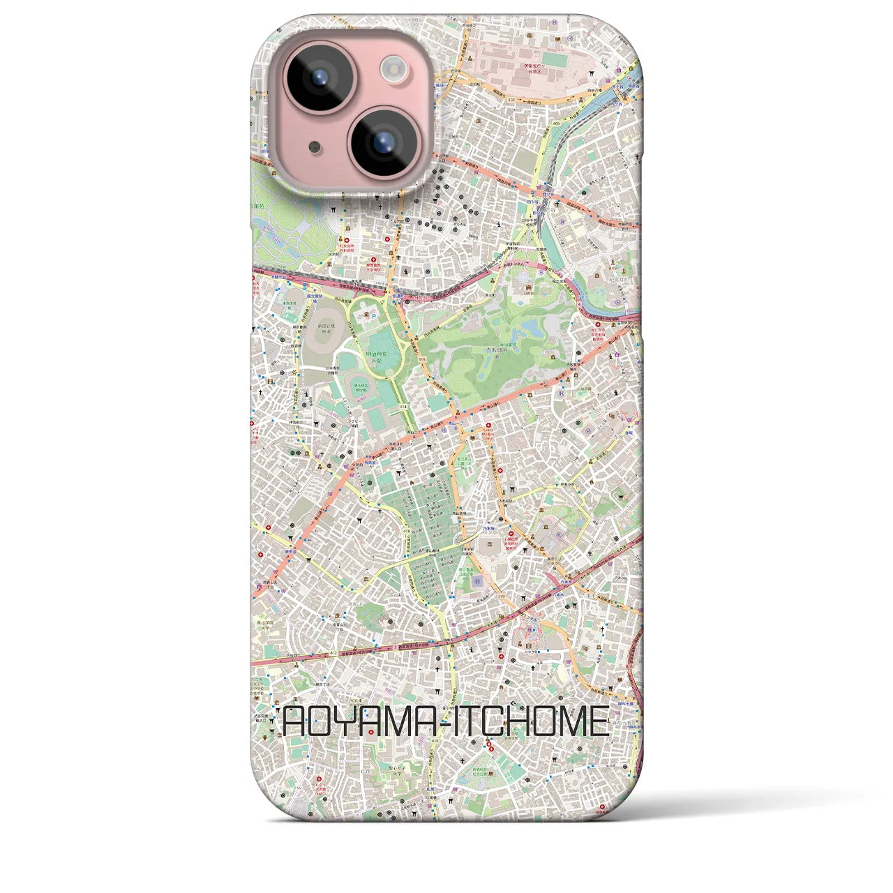 【青山一丁目(東京都)】地図柄iPhoneケース(バックカバータイプ)