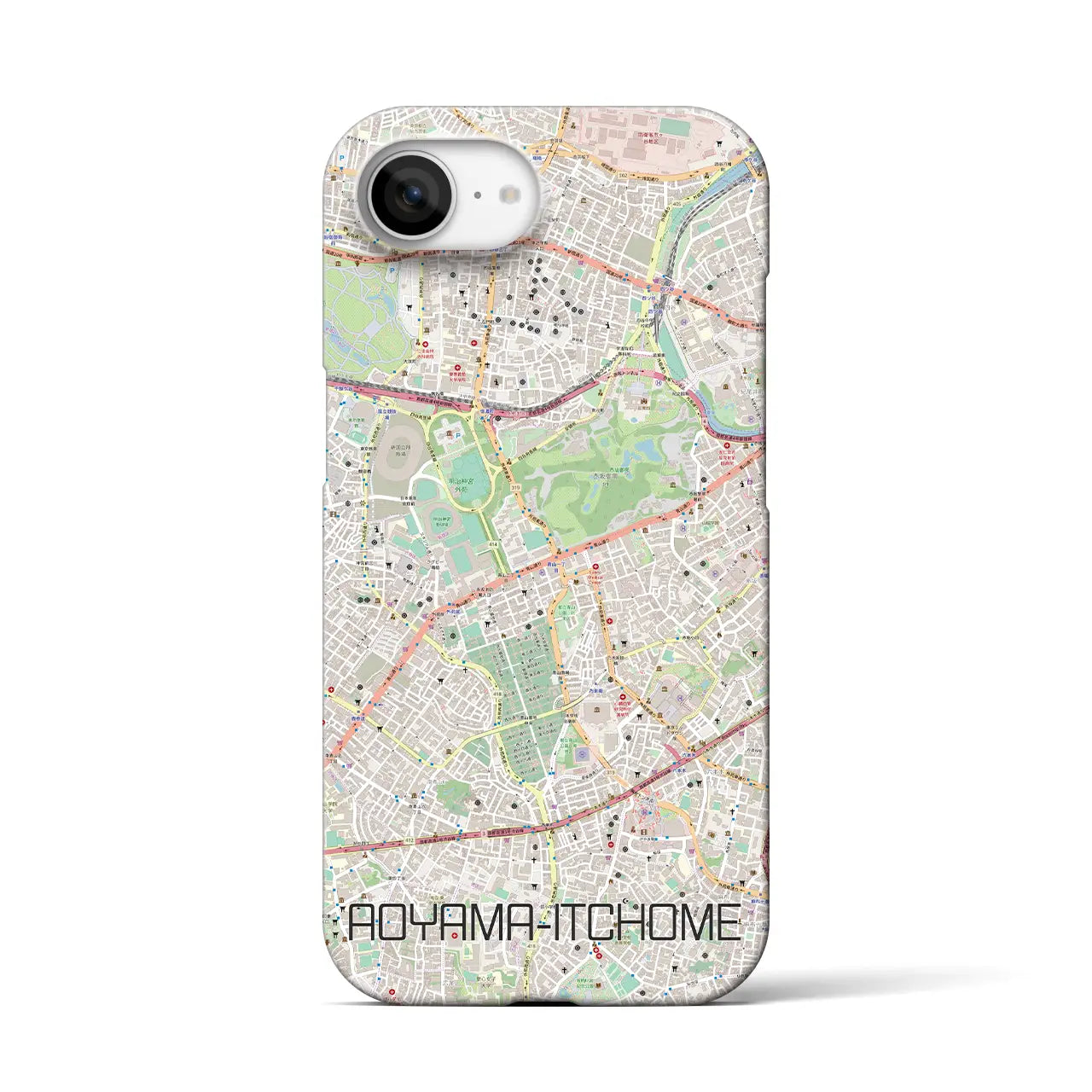 【青山一丁目(東京都)】地図柄iPhoneケース(バックカバータイプ)