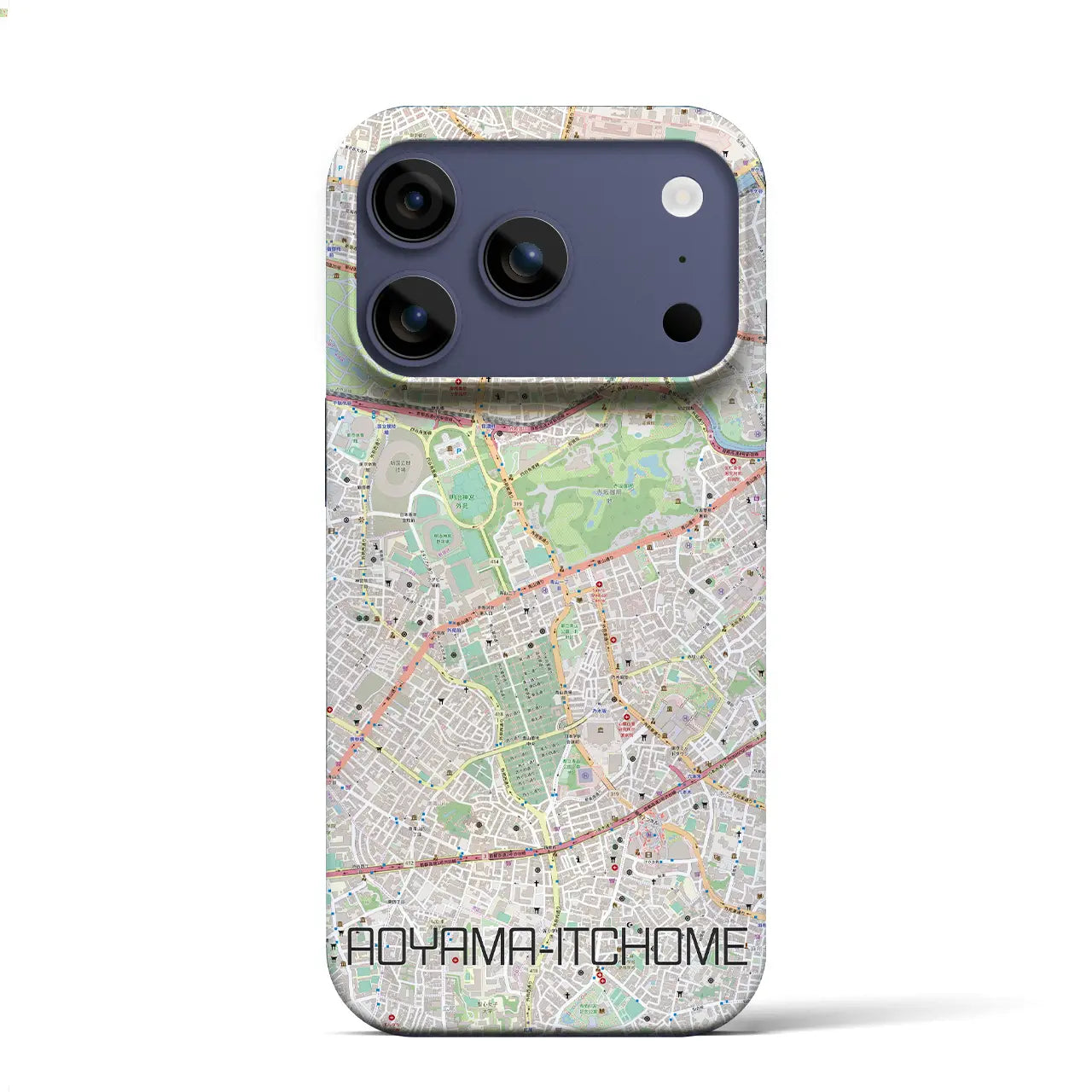 【青山一丁目(東京都)】地図柄iPhoneケース(バックカバータイプ)ナチュラル・iPhone 17 Pro Max 用