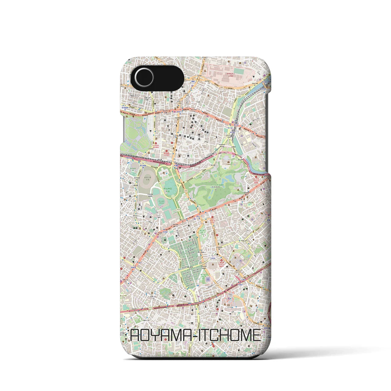 【青山一丁目(東京都)】地図柄iPhoneケース(バックカバータイプ)