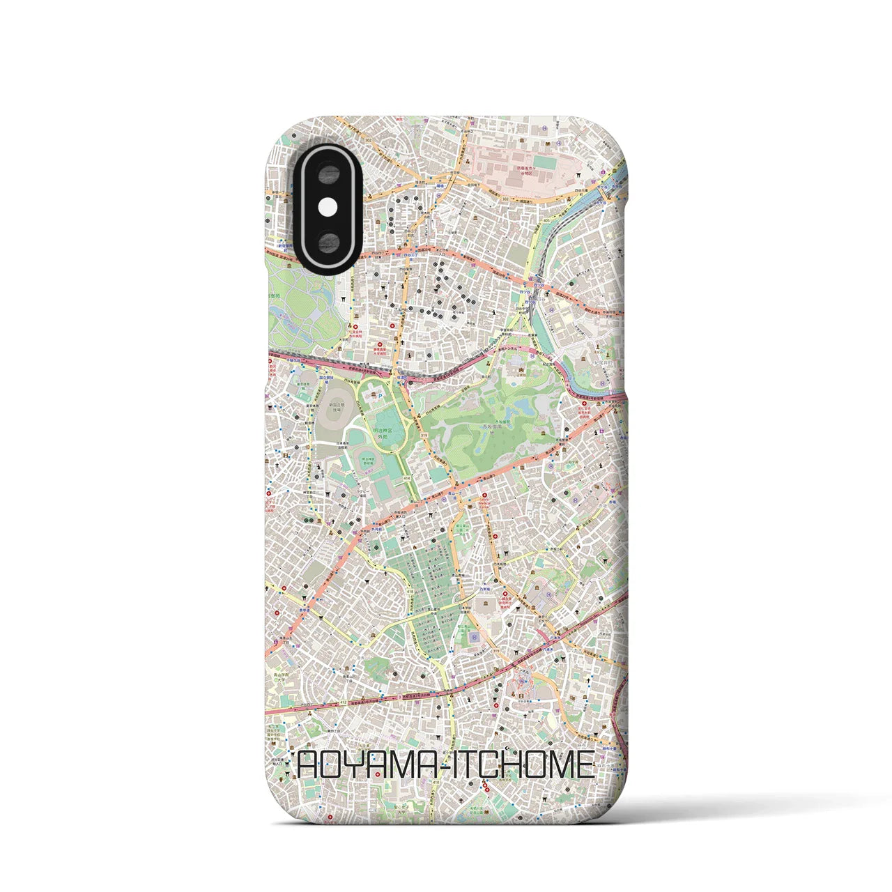 【青山一丁目(東京都)】地図柄iPhoneケース(バックカバータイプ)