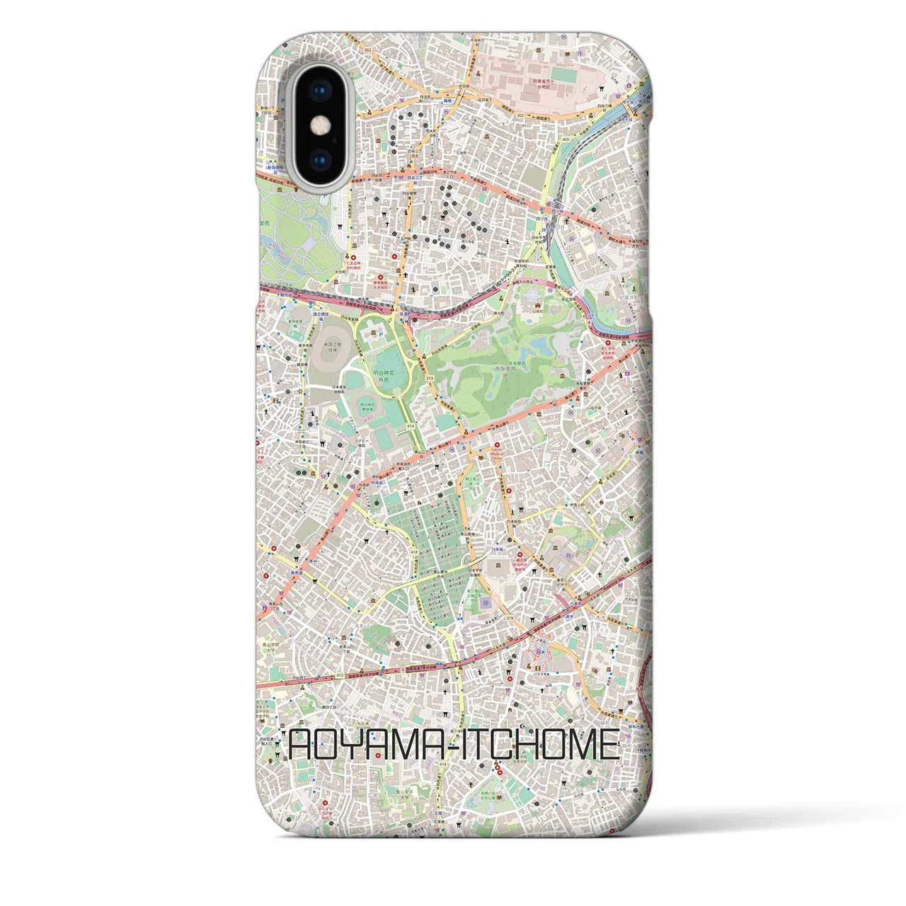 【青山一丁目(東京都)】地図柄iPhoneケース(バックカバータイプ)