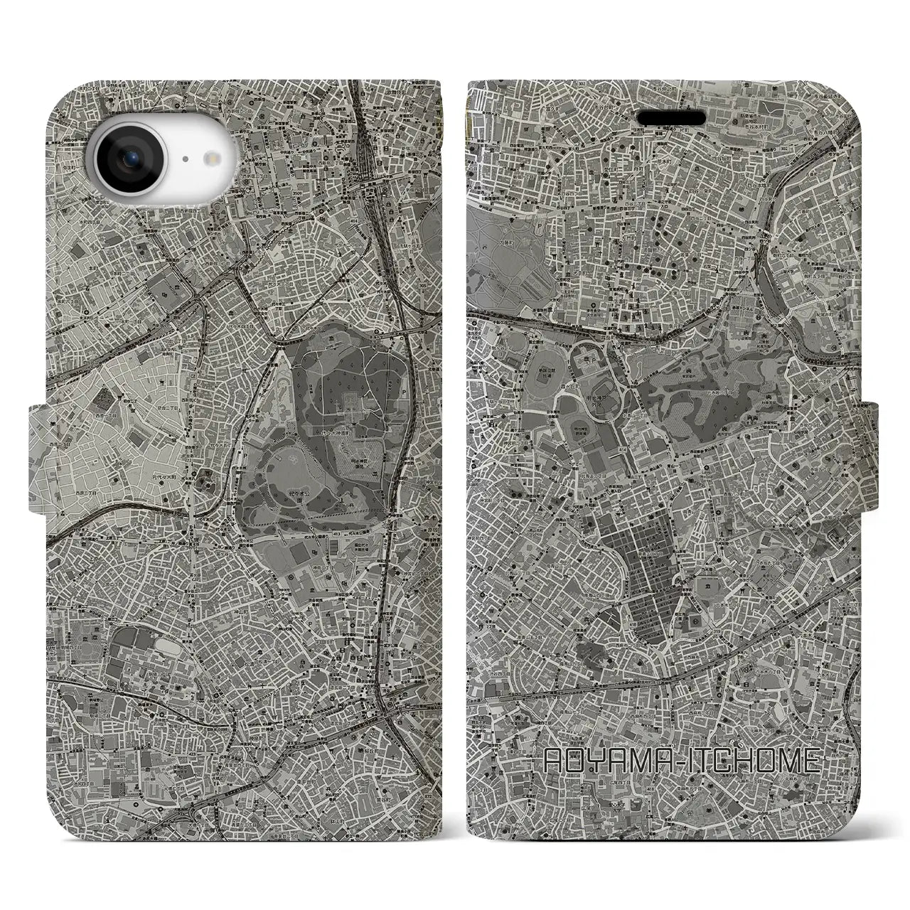 【青山一丁目(東京都)】地図柄iPhoneケース(手帳タイプ)