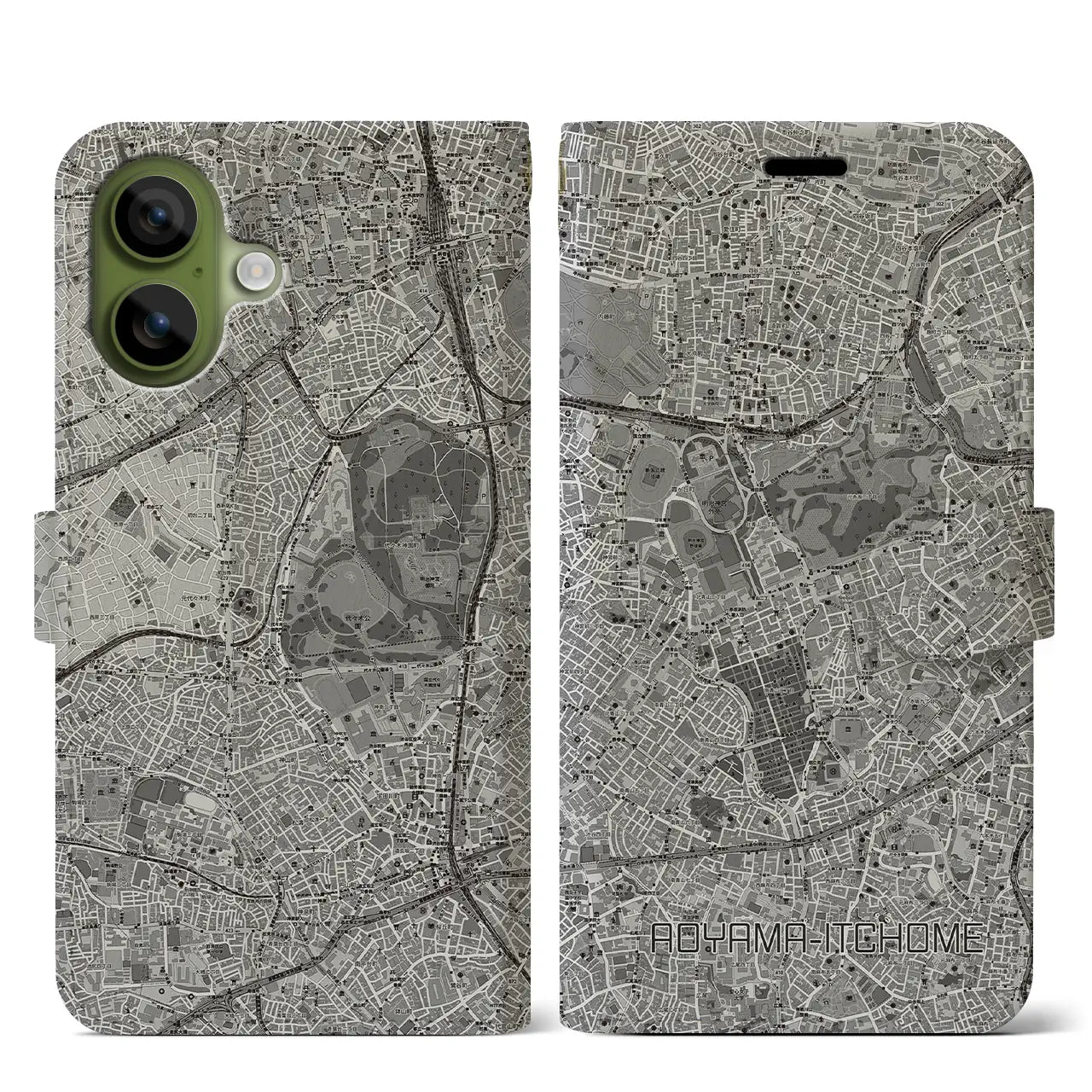 【青山一丁目(東京都)】地図柄iPhoneケース(手帳タイプ)