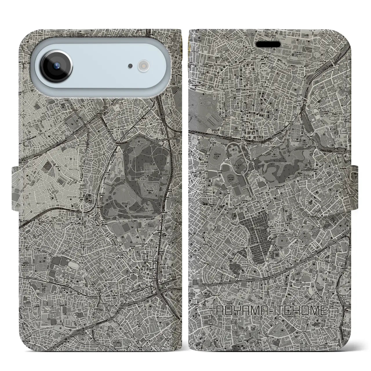 【青山一丁目(東京都)】地図柄iPhoneケース(手帳タイプ)