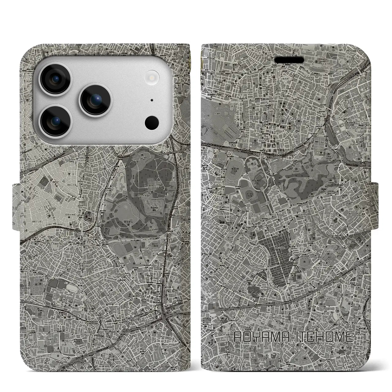 【青山一丁目(東京都)】地図柄iPhoneケース(手帳タイプ)