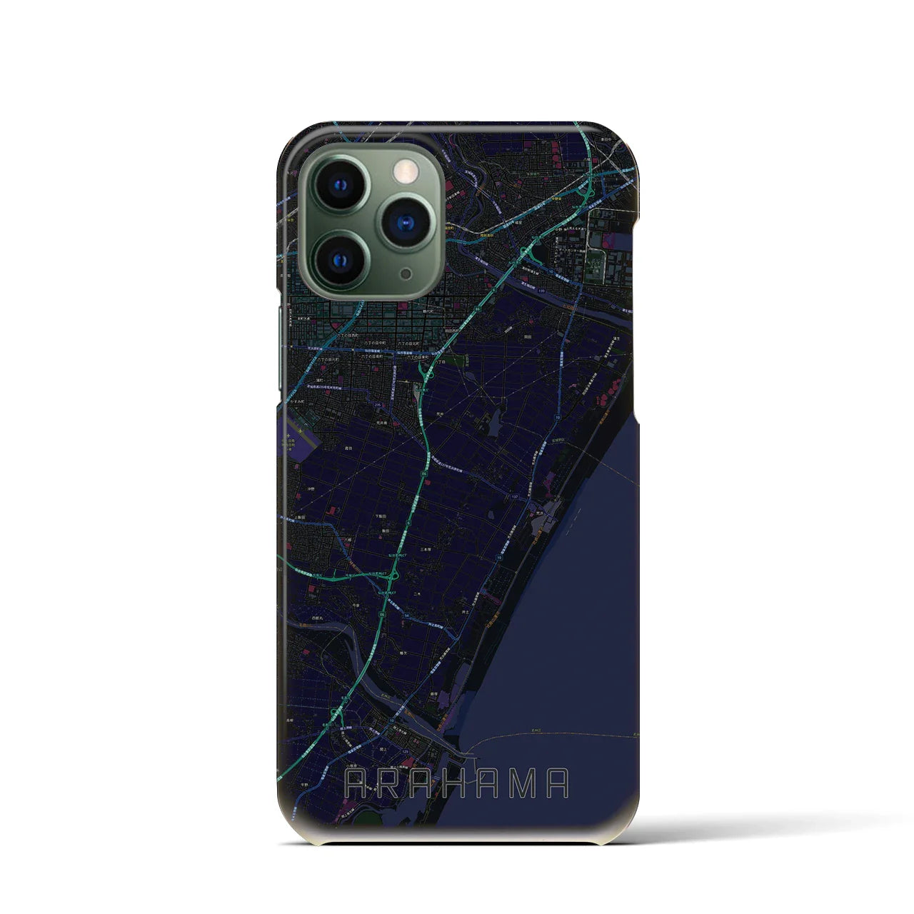 【荒浜(宮城県)】地図柄iPhoneケース(バックカバータイプ)