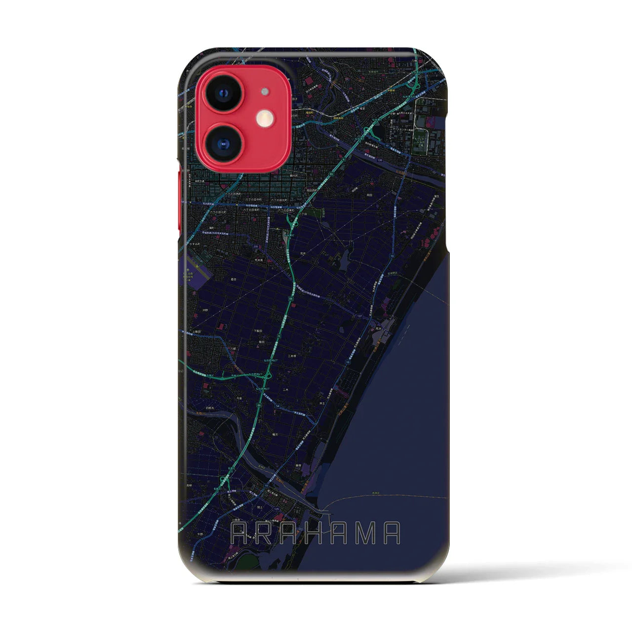 【荒浜(宮城県)】地図柄iPhoneケース(バックカバータイプ)