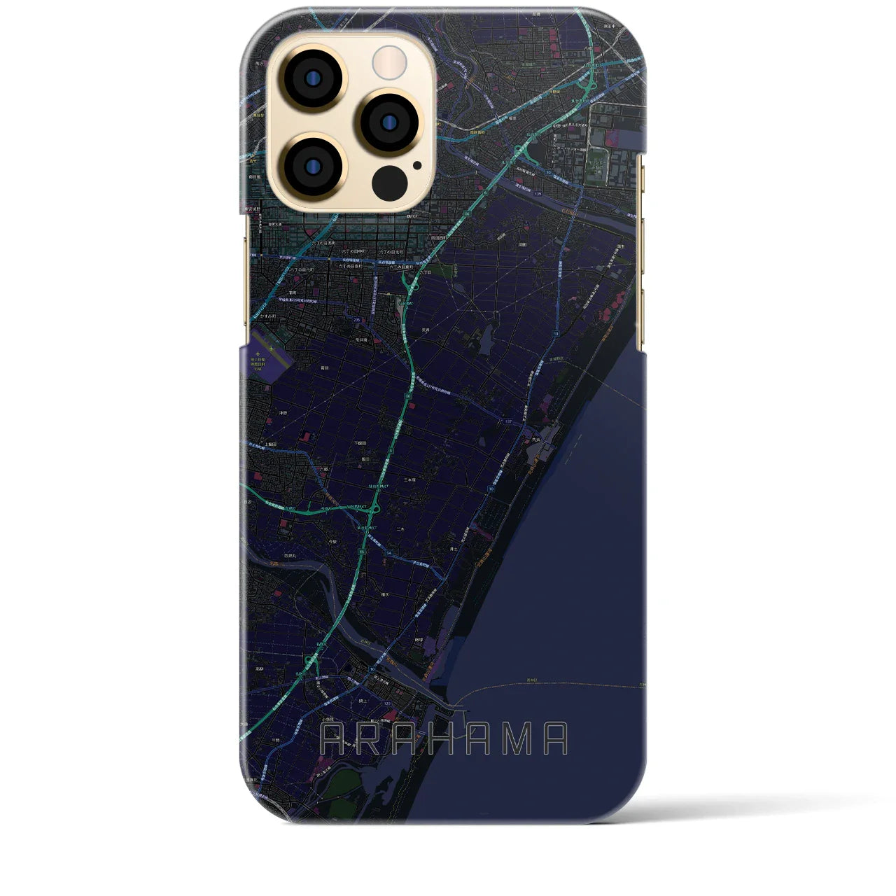 【荒浜(宮城県)】地図柄iPhoneケース(バックカバータイプ)