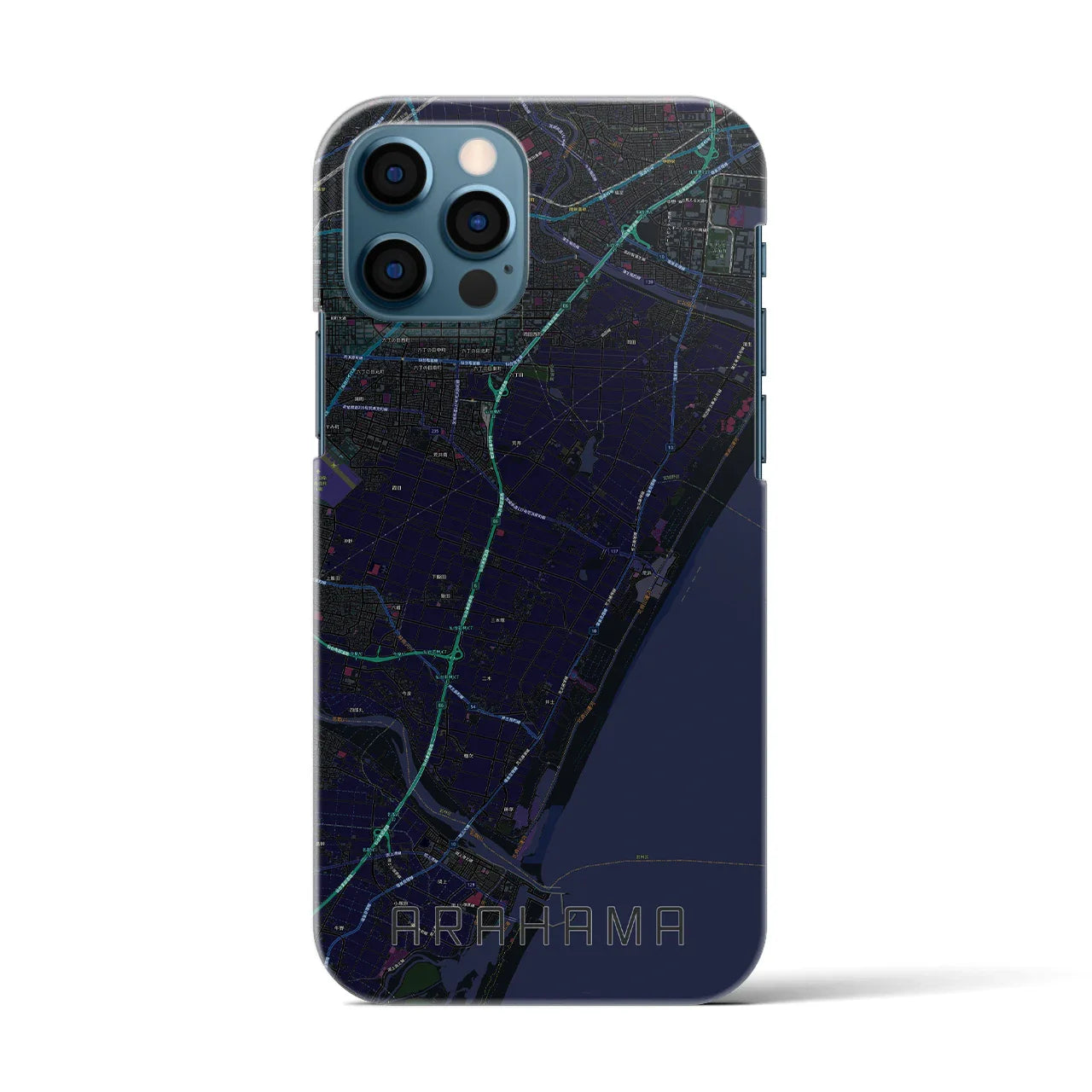 【荒浜(宮城県)】地図柄iPhoneケース(バックカバータイプ)