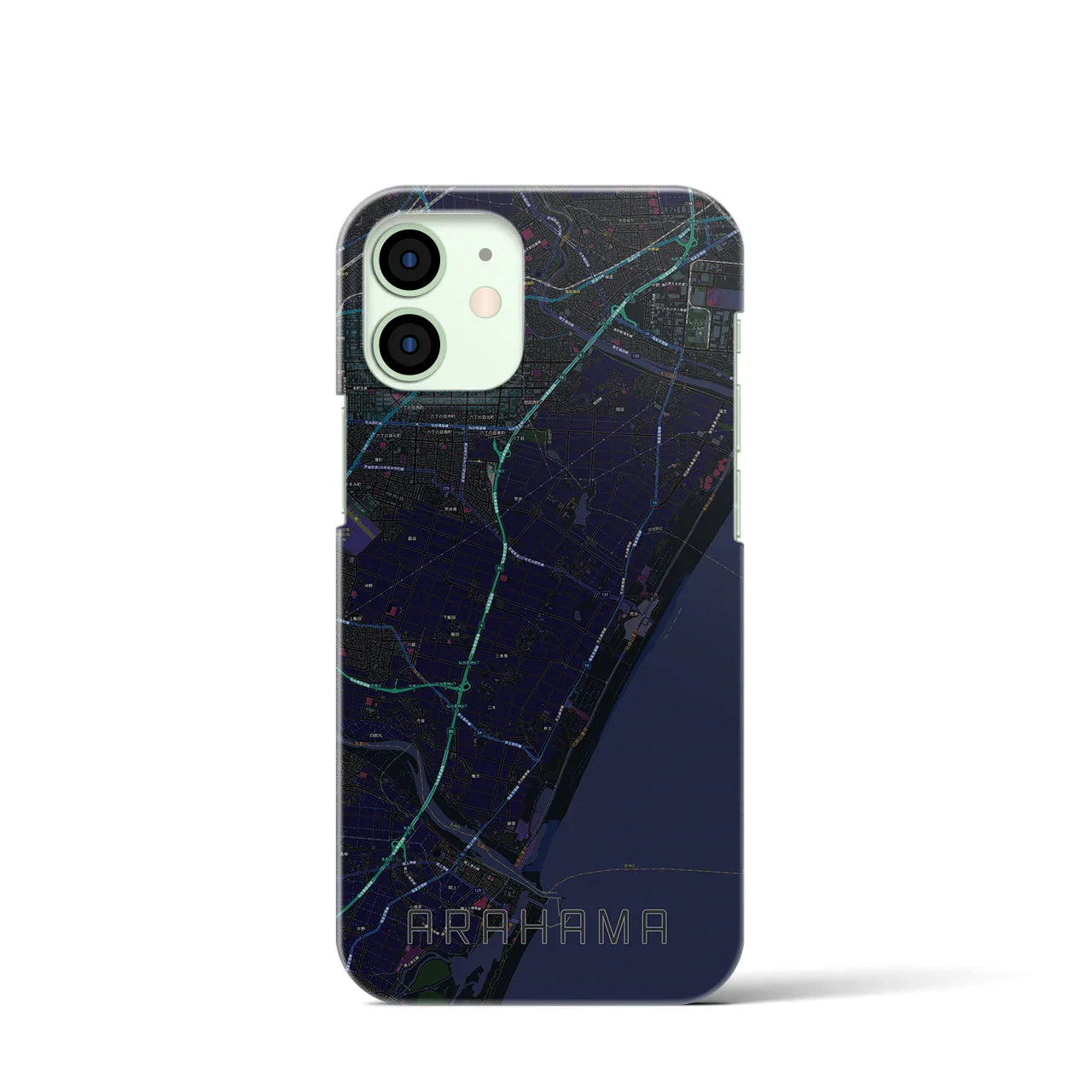 【荒浜(宮城県)】地図柄iPhoneケース(バックカバータイプ)