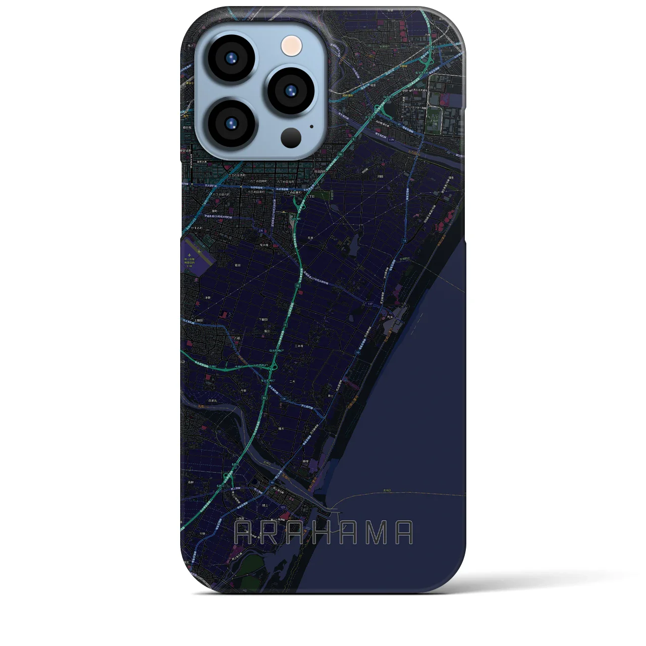 【荒浜(宮城県)】地図柄iPhoneケース(バックカバータイプ)